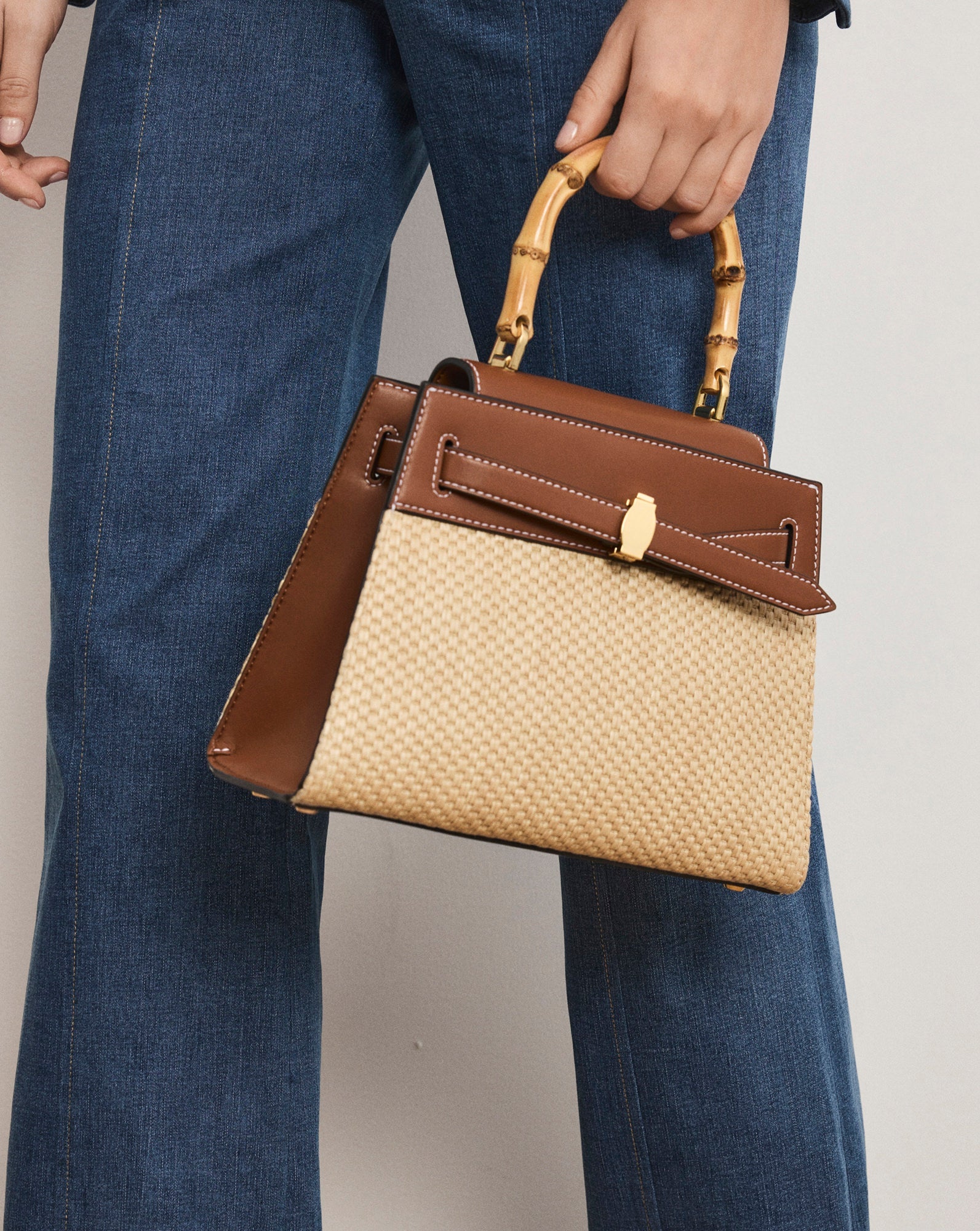 Veronica Beard - Raffia Dash Top - Handle Bag - Image 2