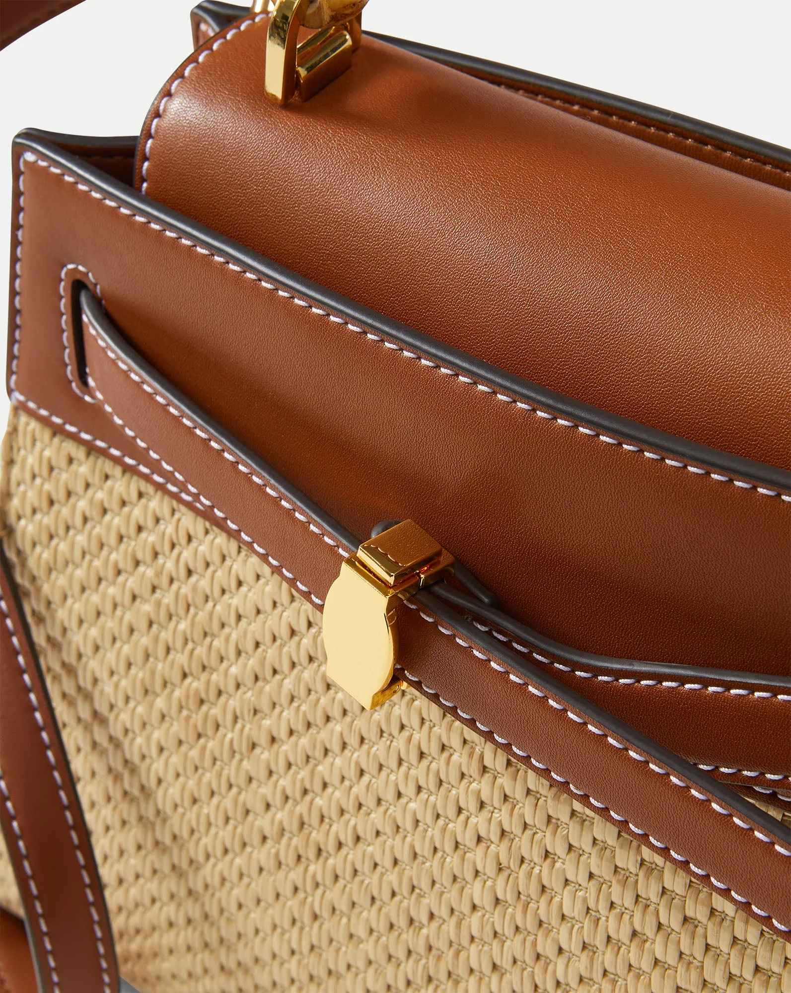 Veronica Beard - Raffia Dash Top - Handle Bag - Image 3