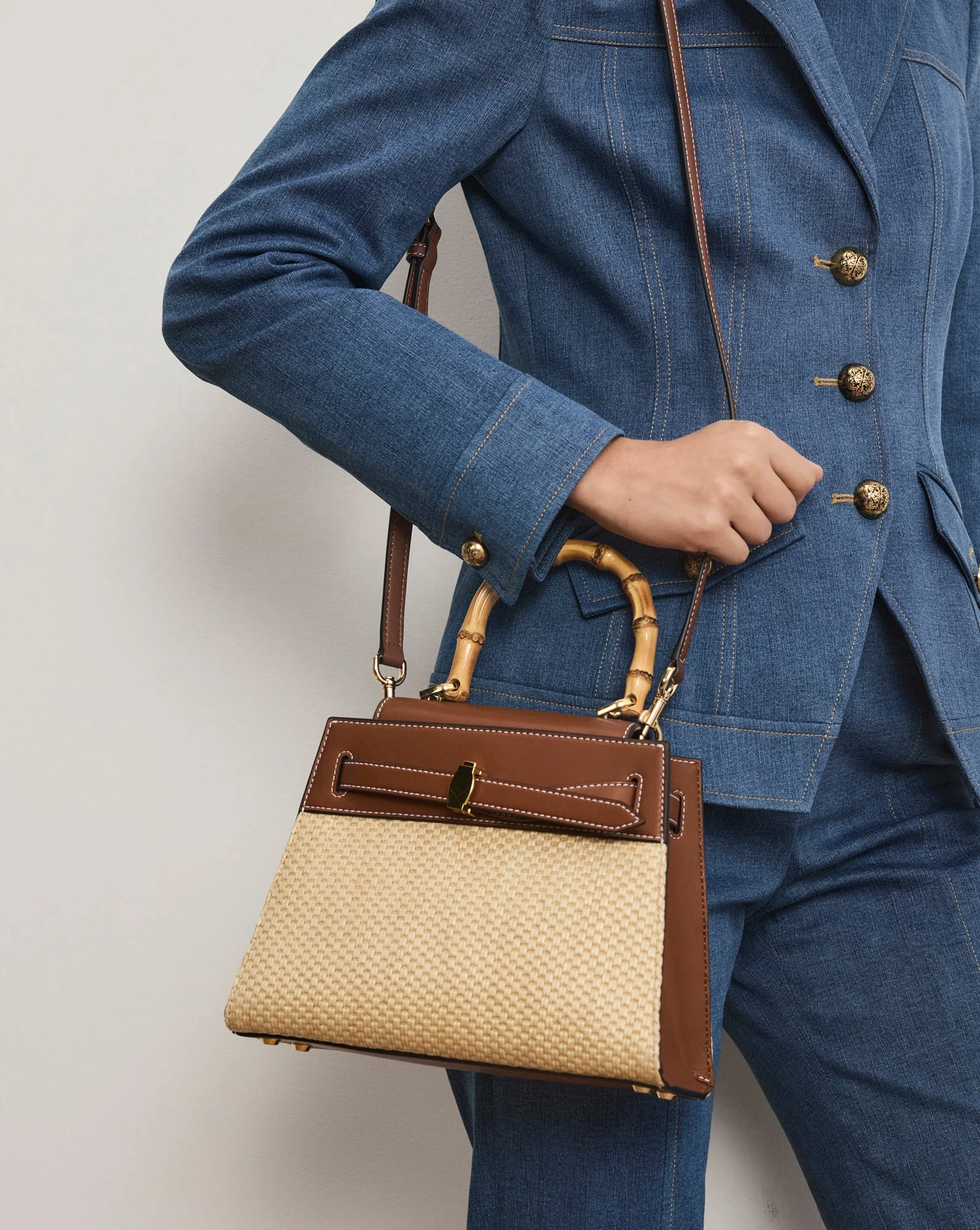 Veronica Beard - Raffia Dash Top - Handle Bag - Image 6