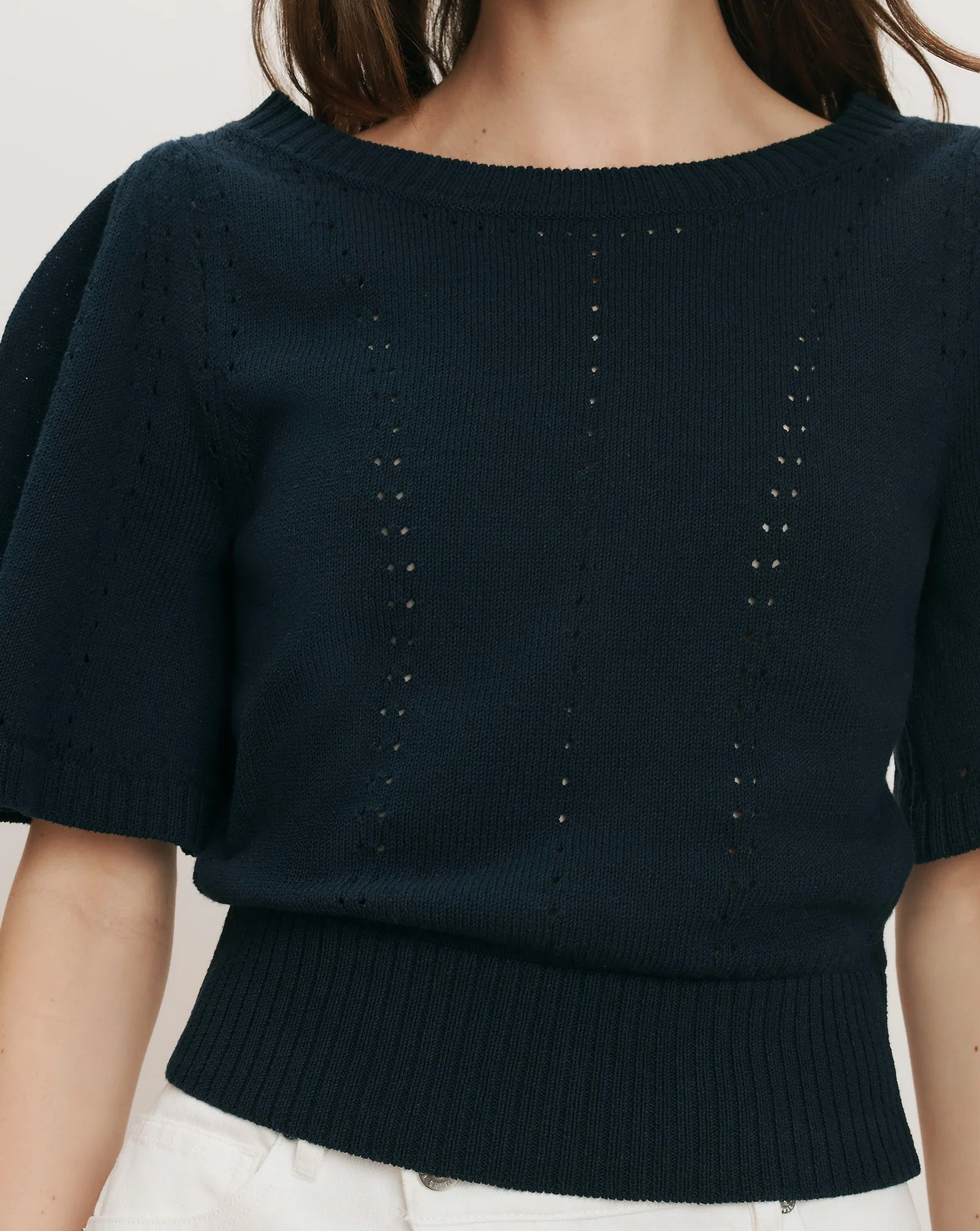 Veronica Beard - Rhennan Pointelle Knit Top - Image 5