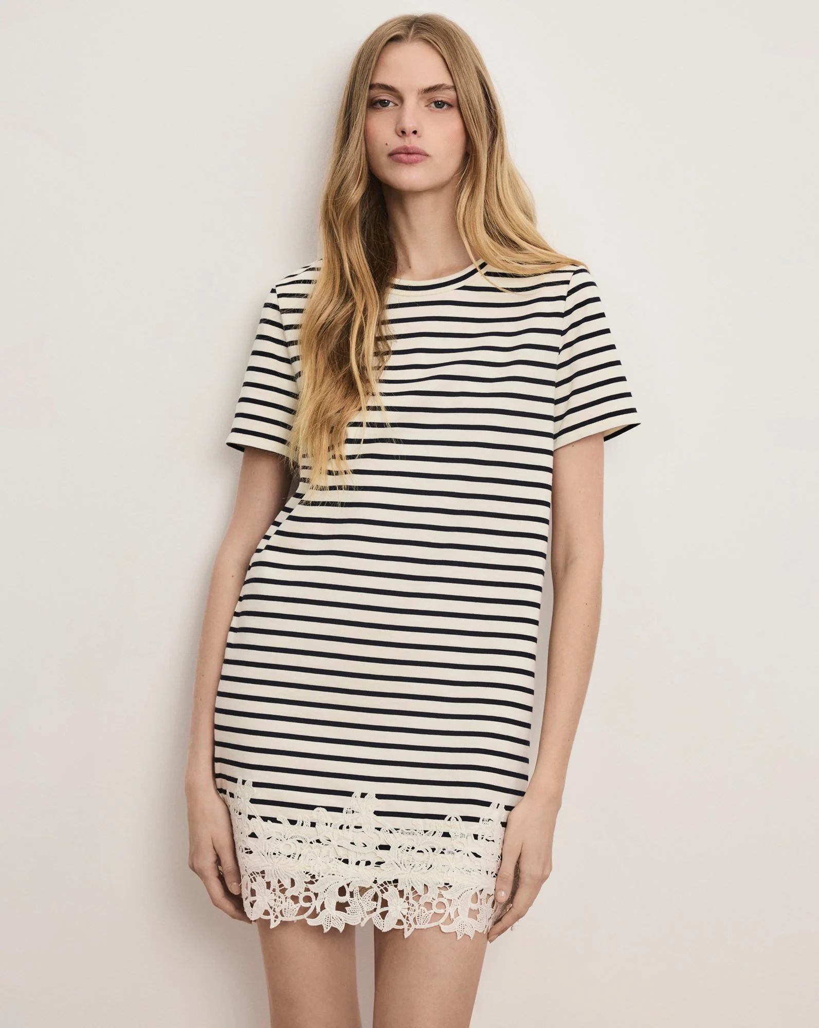 Veronica Beard - Rhue Striped Lace - Hem Mini Dress