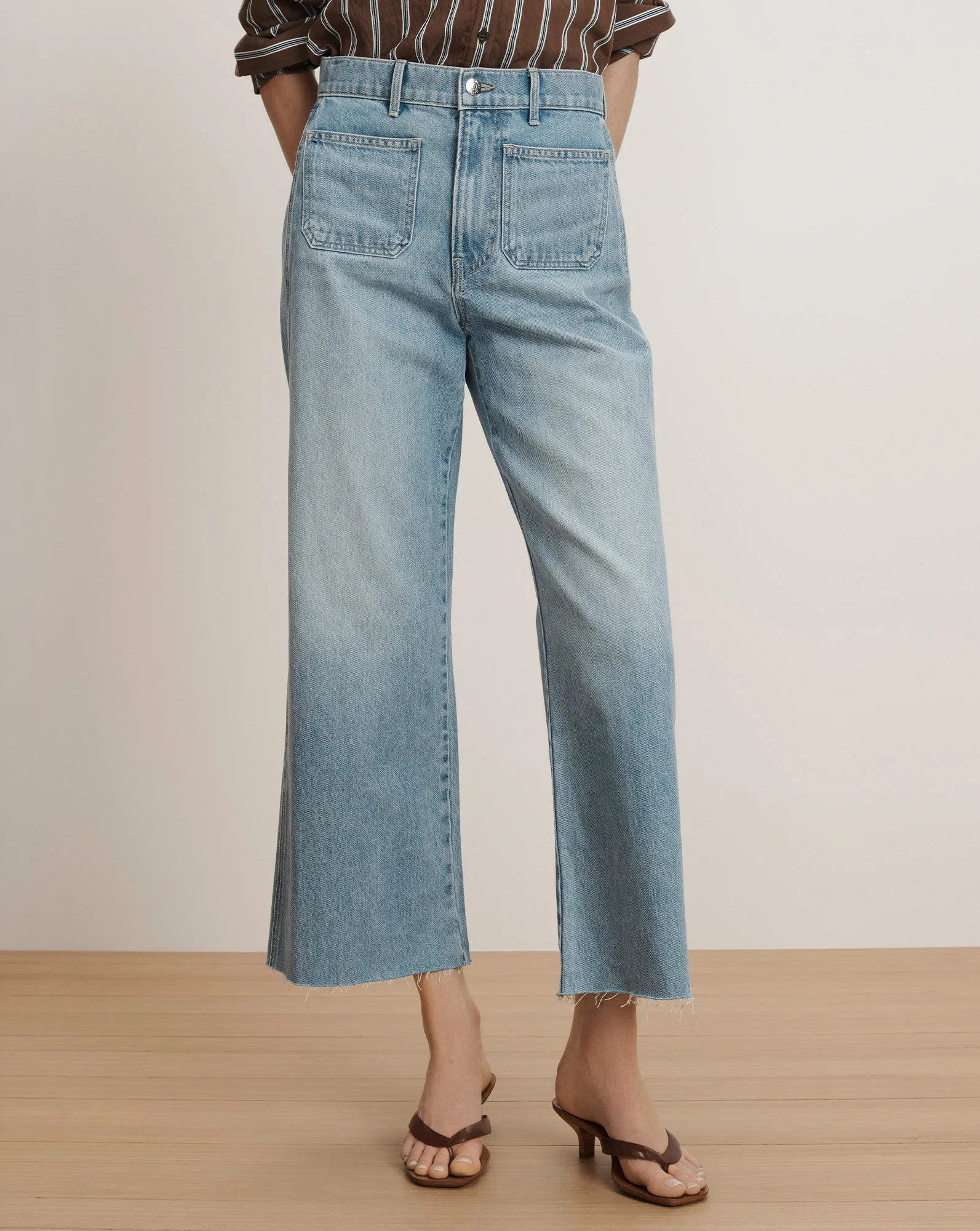 Veronica Beard - Taylor Cropped Patch - Pocket Wide - Leg Jean - Image 2