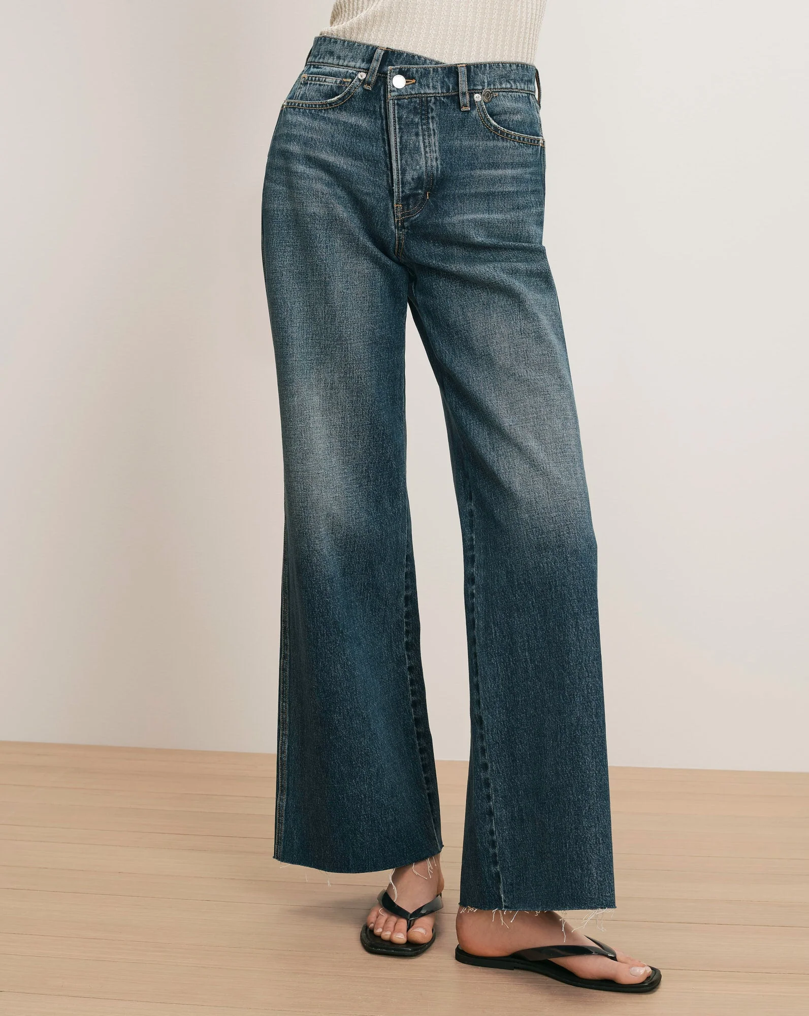 Veronica Beard - Taylor Crossover - Waistband Wide - Leg Jean - Image 2