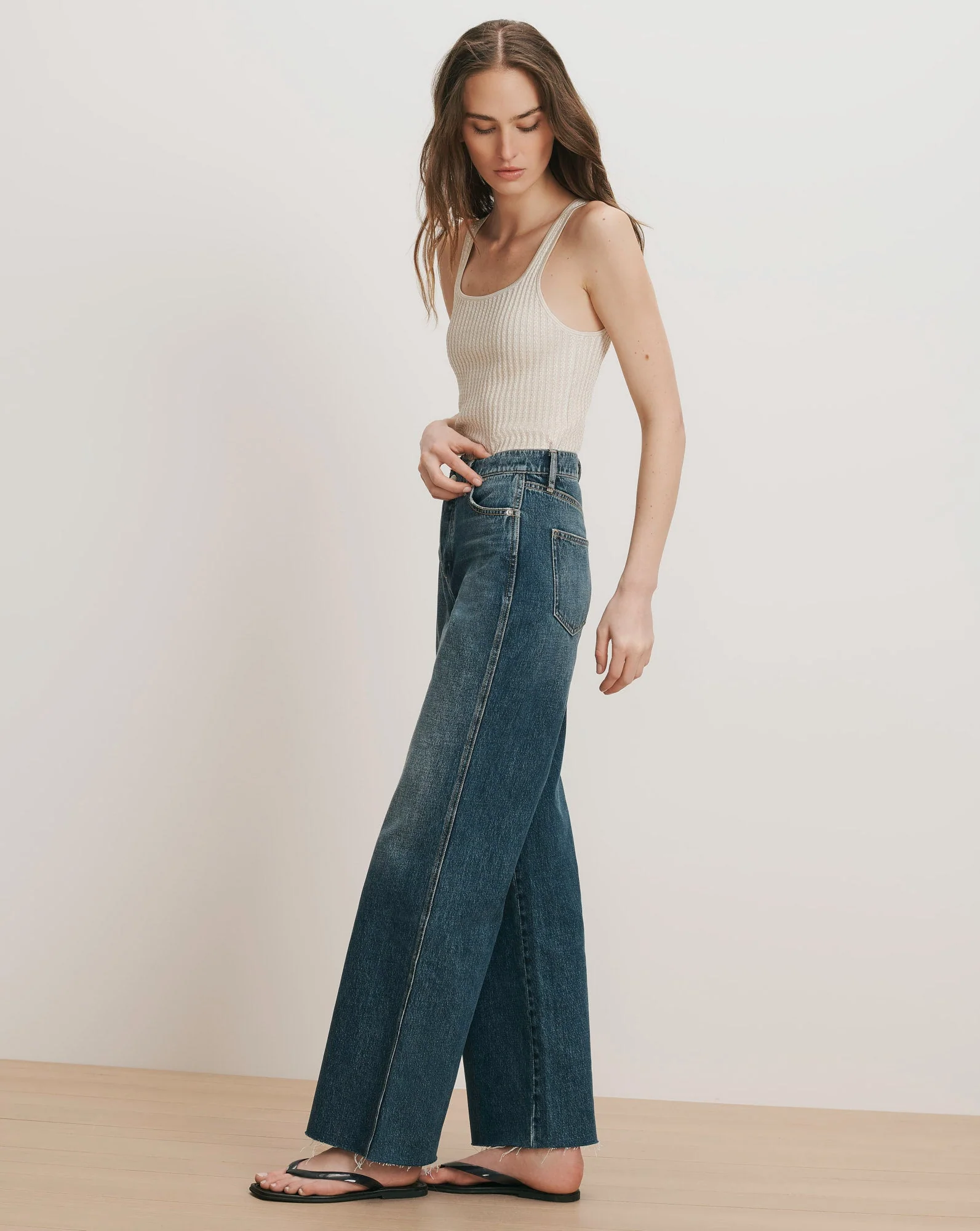Veronica Beard - Taylor Crossover - Waistband Wide - Leg Jean - Image 3