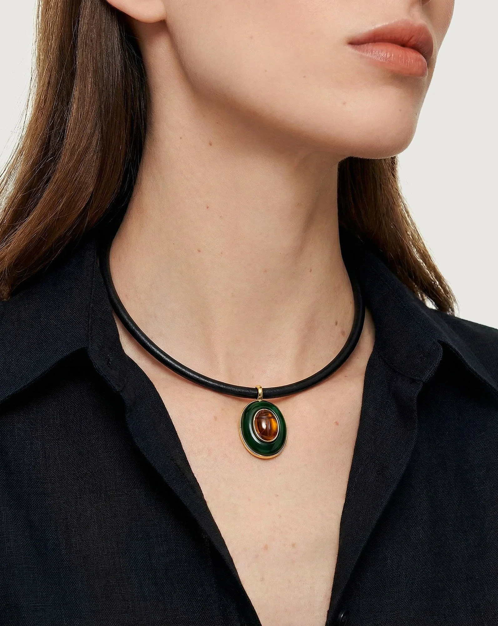 Veronica Beard - Tiger’s Eye Pendant Necklace - Image 2
