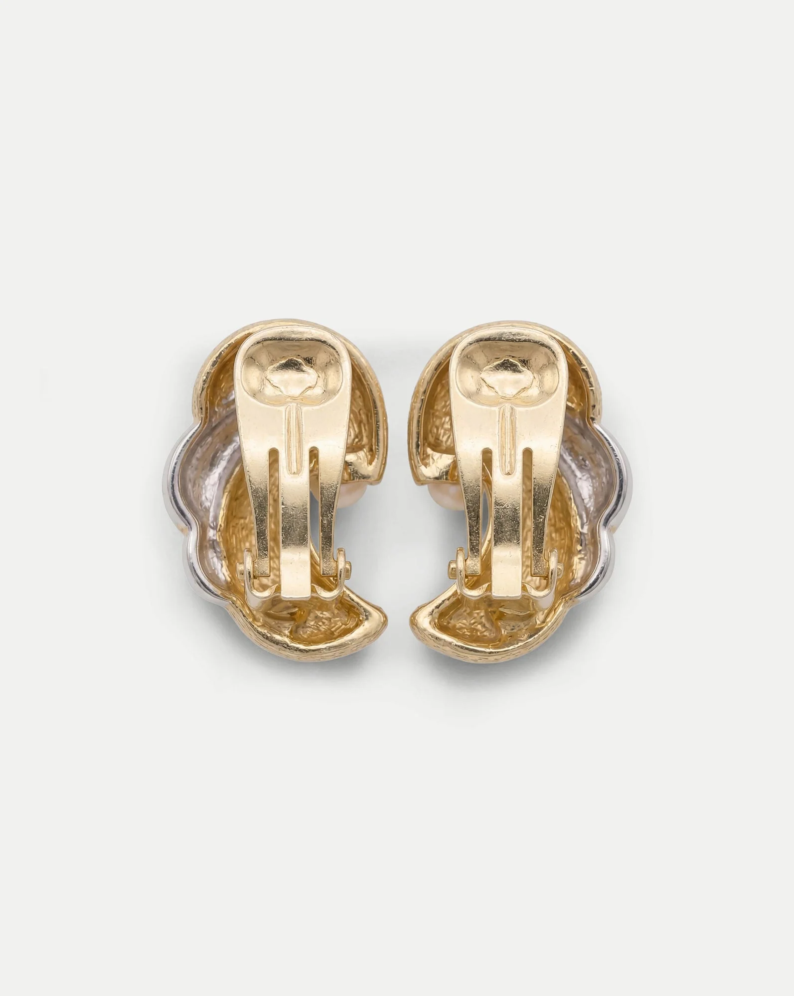 Veronica Beard - Vintage Two Tone Clip On Earrings - Image 3