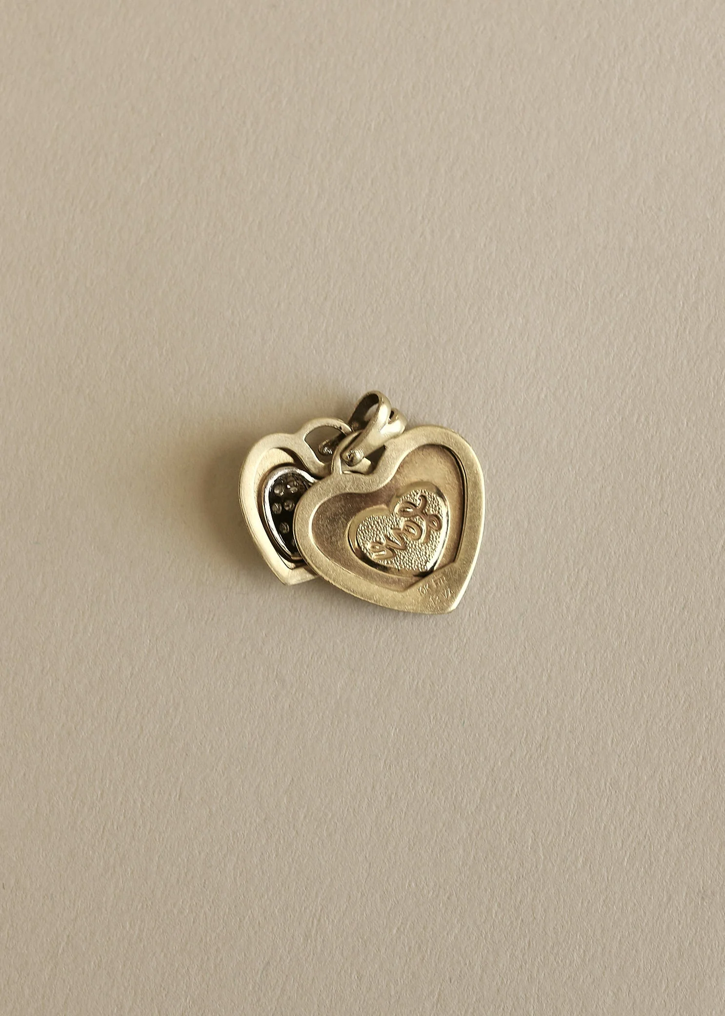 Kinn - Vintage Diamond Double Heart Pendant 10K - Image 5