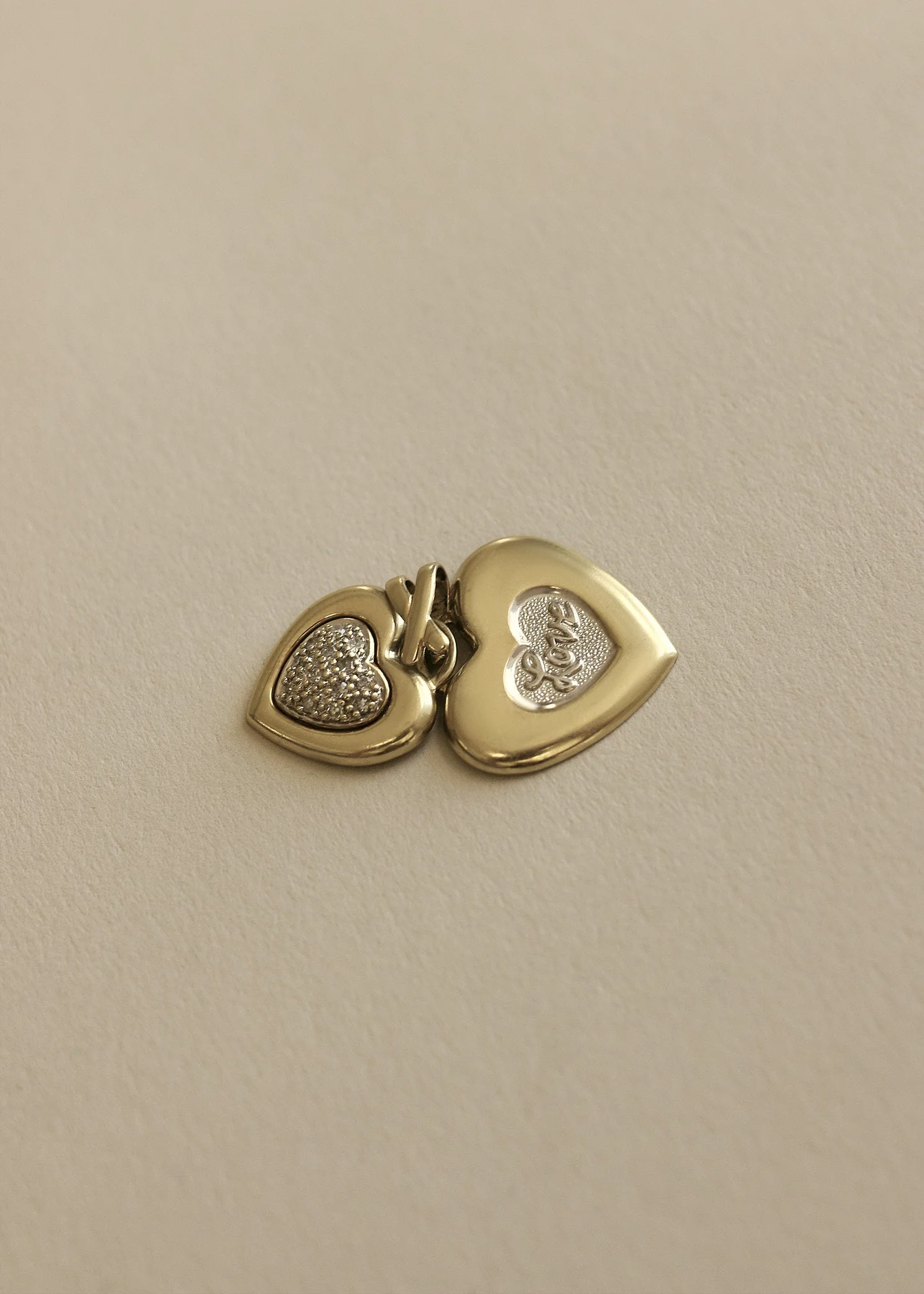 Kinn - Vintage Diamond Double Heart Pendant 10K - Image 8