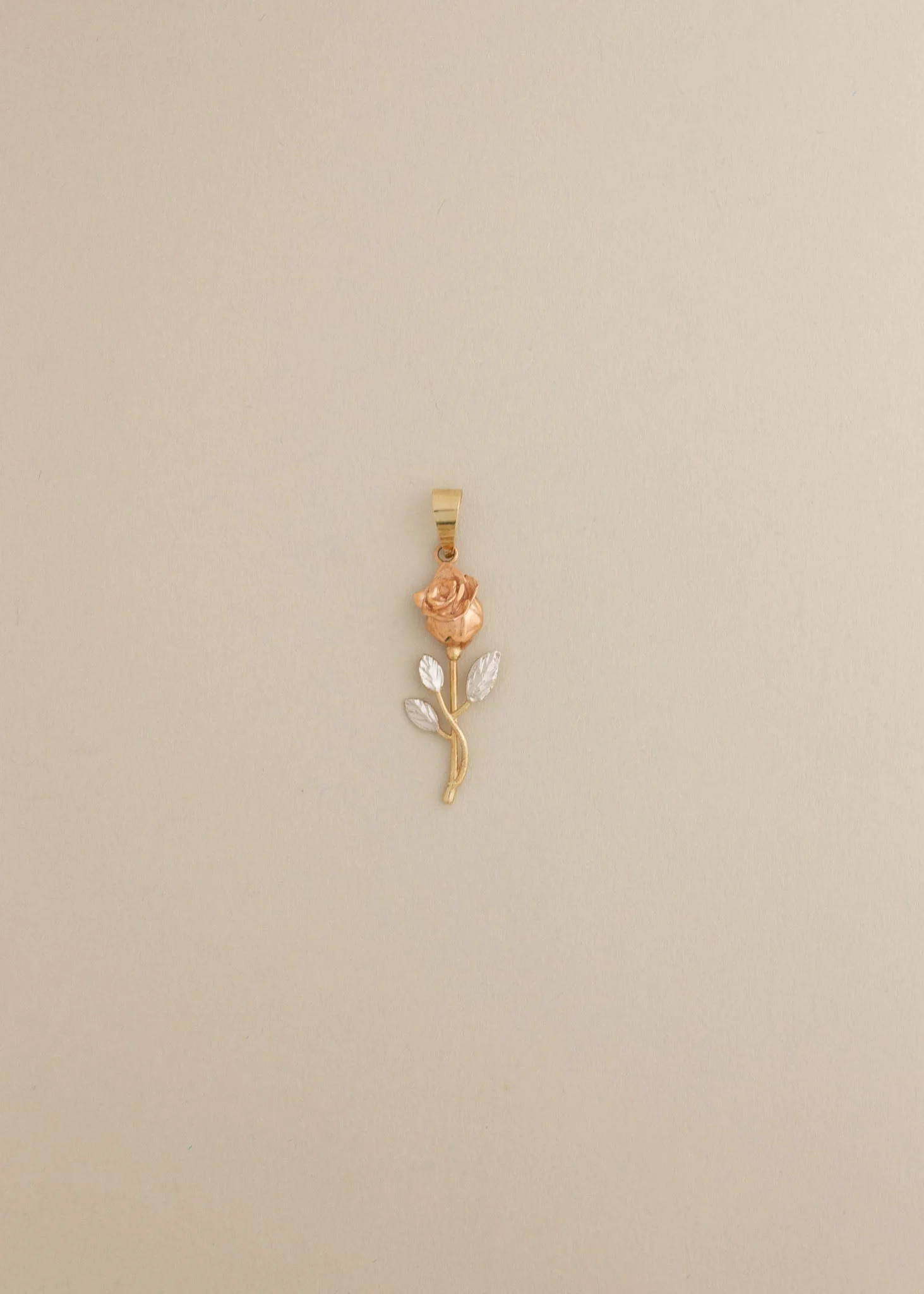 Kinn - Vintage Mixed Metal Rose Pendant