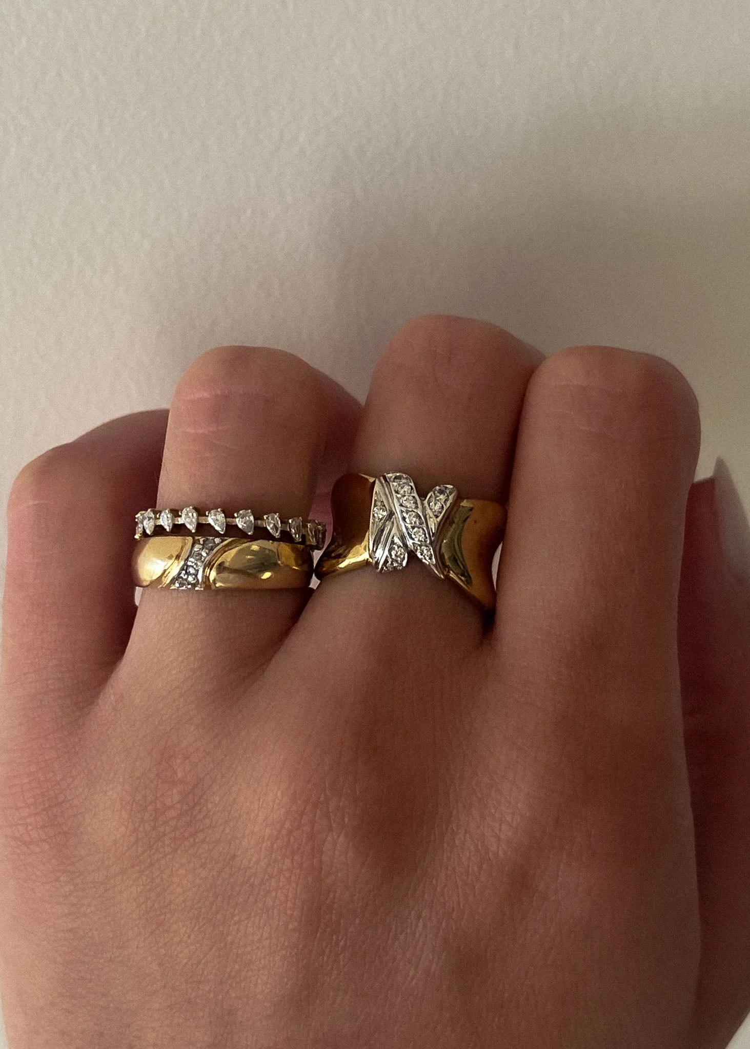Kinn - Vintage Round Diamond Cigar Band Ring - Image 2