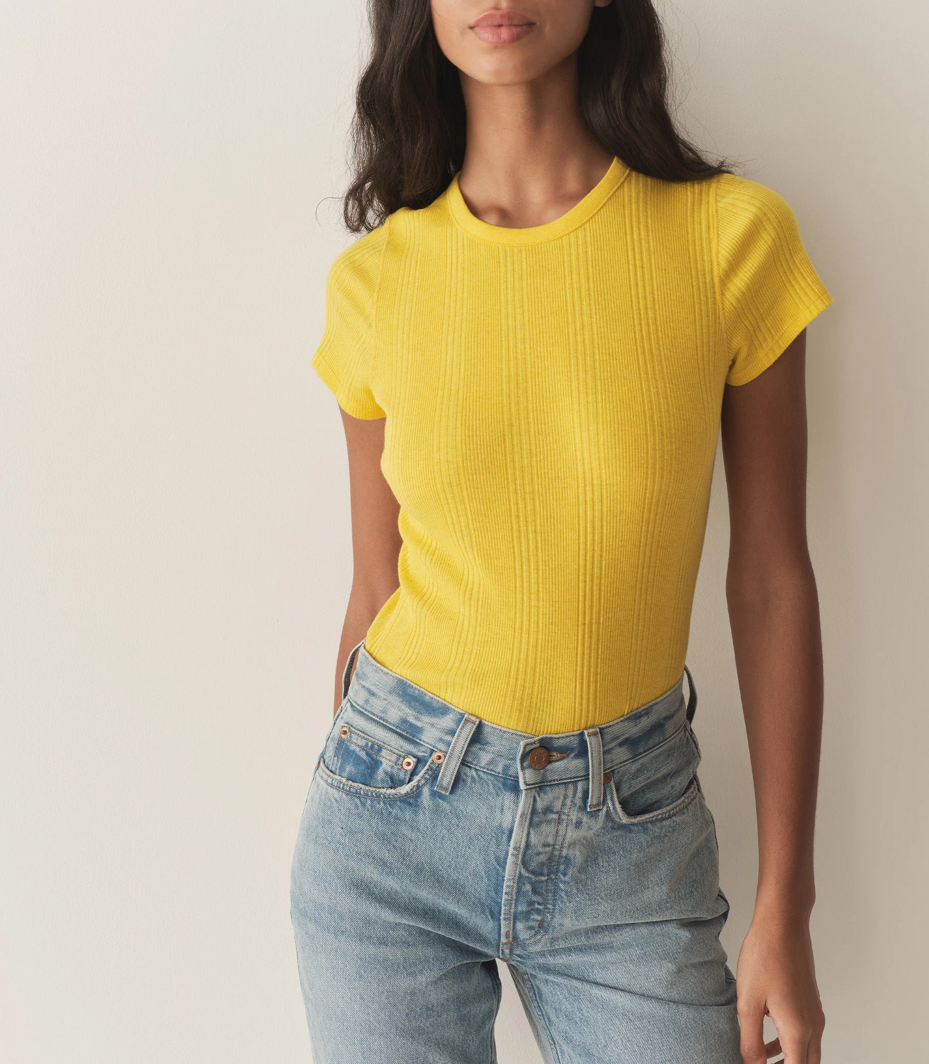DÔEN - VIVI CASHMERE TEE -- CITRUS - Image 3