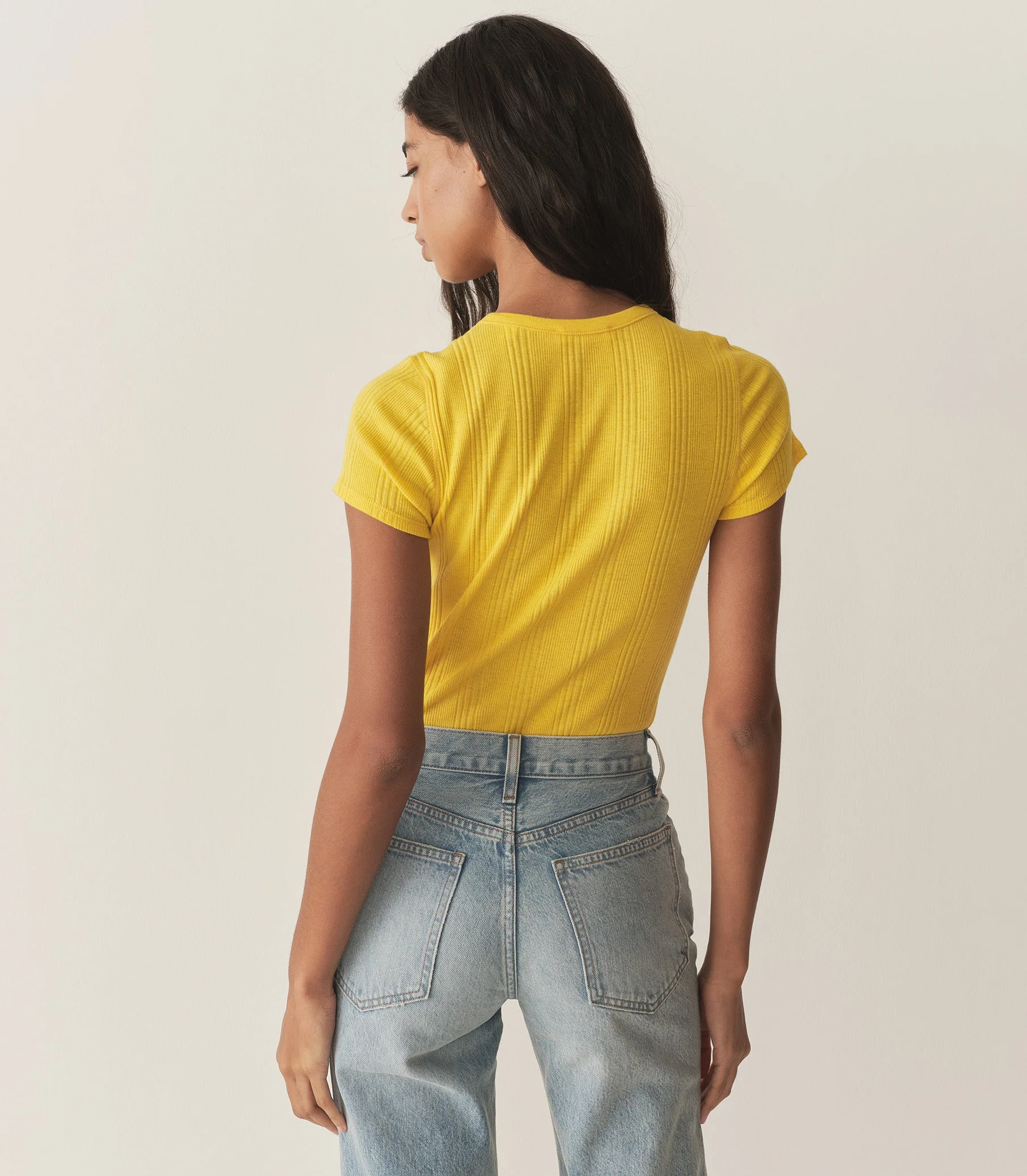 DÔEN - VIVI CASHMERE TEE -- CITRUS - Image 4