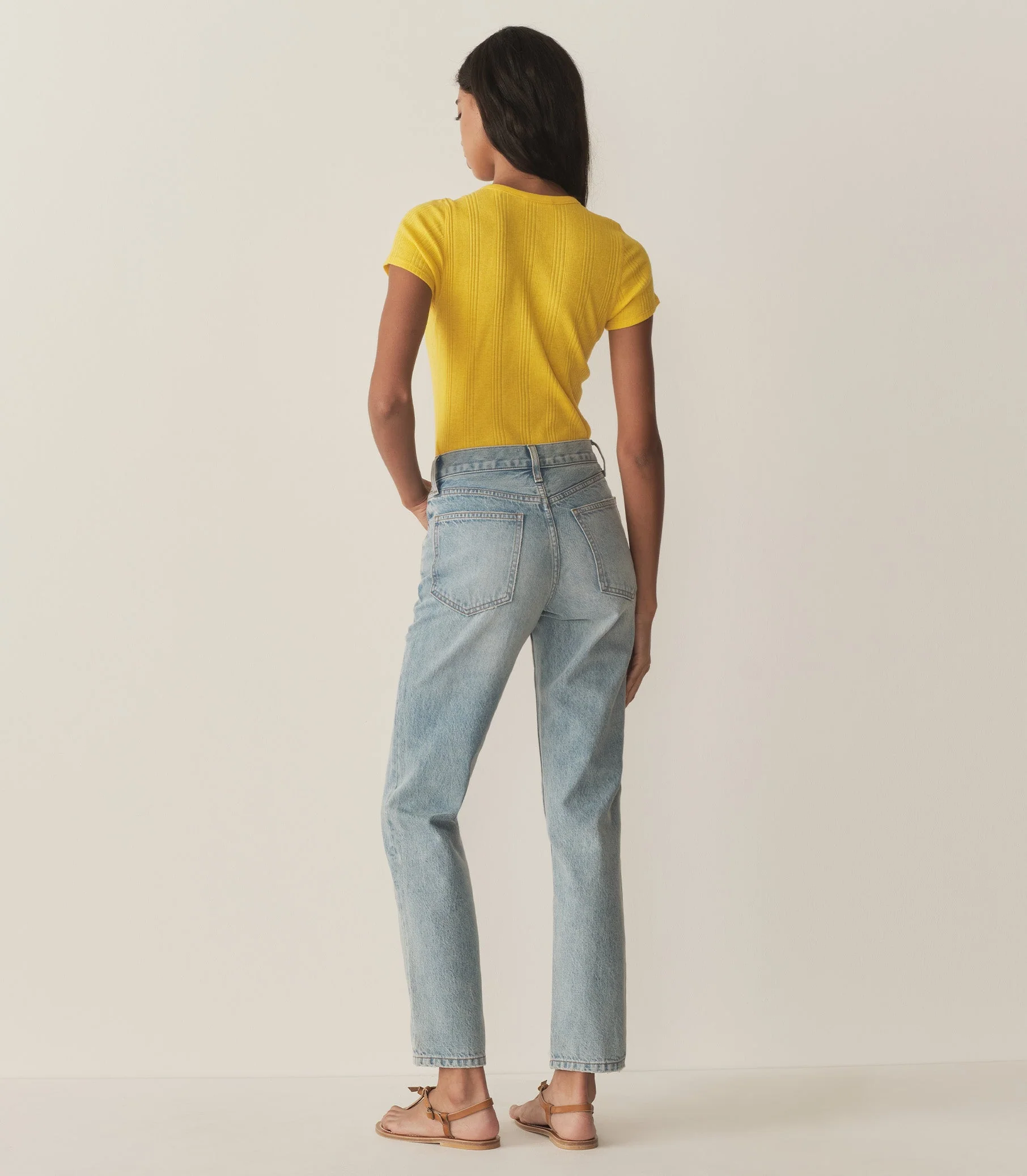 DÔEN - VIVI CASHMERE TEE -- CITRUS - Image 5