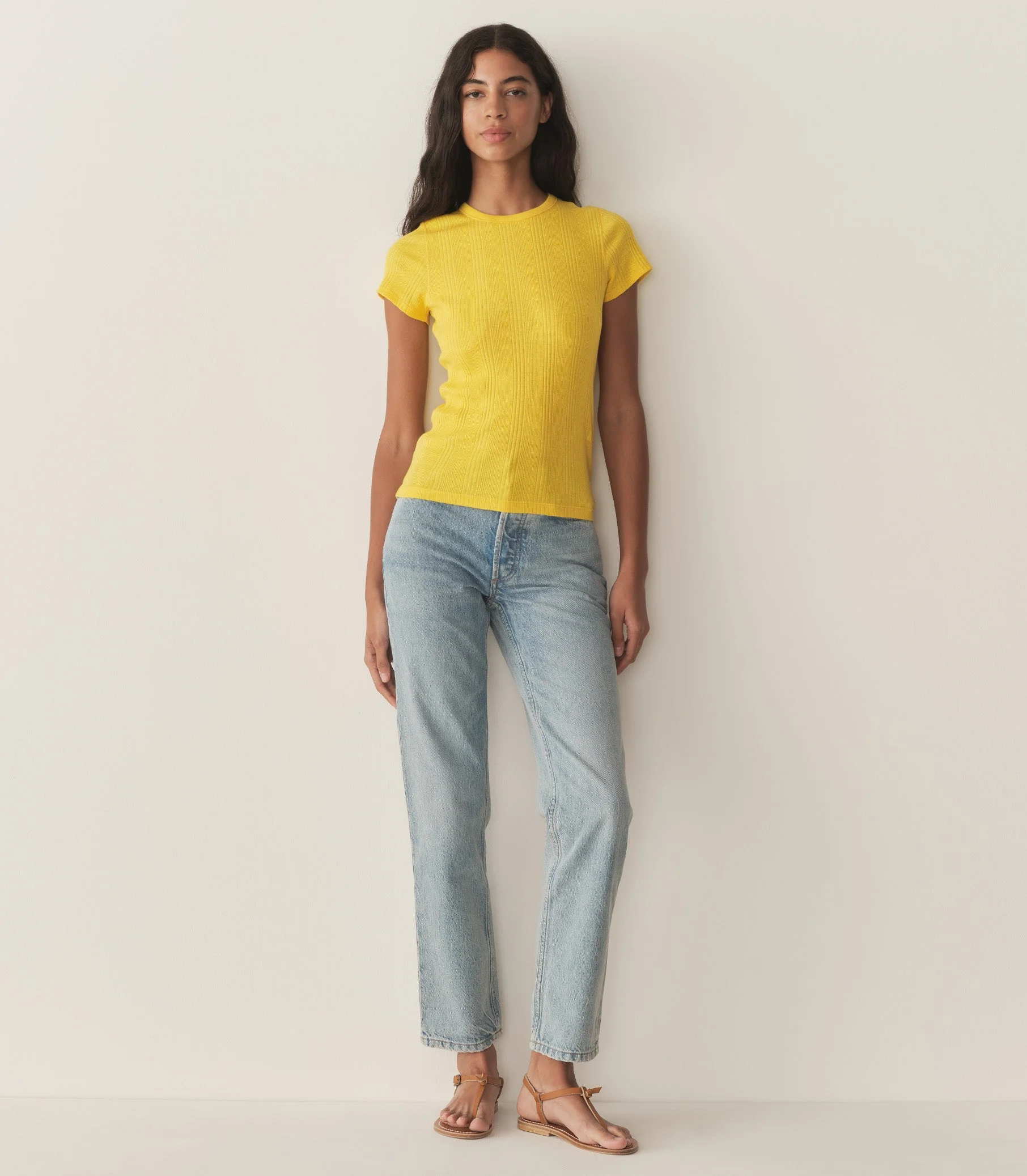 DÔEN - VIVI CASHMERE TEE -- CITRUS - Image 6
