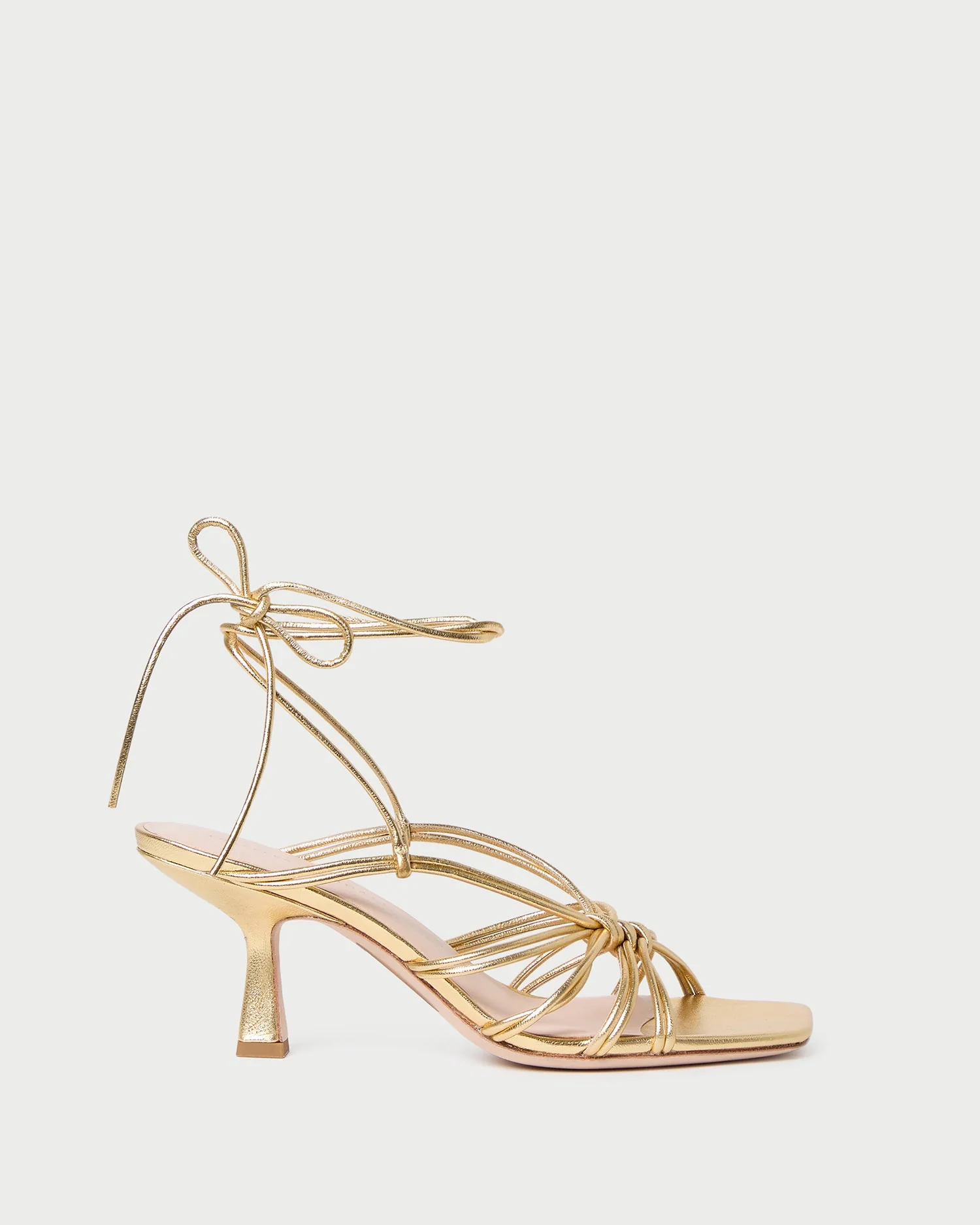 Loeffler Randall - Vivienne Gold Lace - Up Heeled Sandal