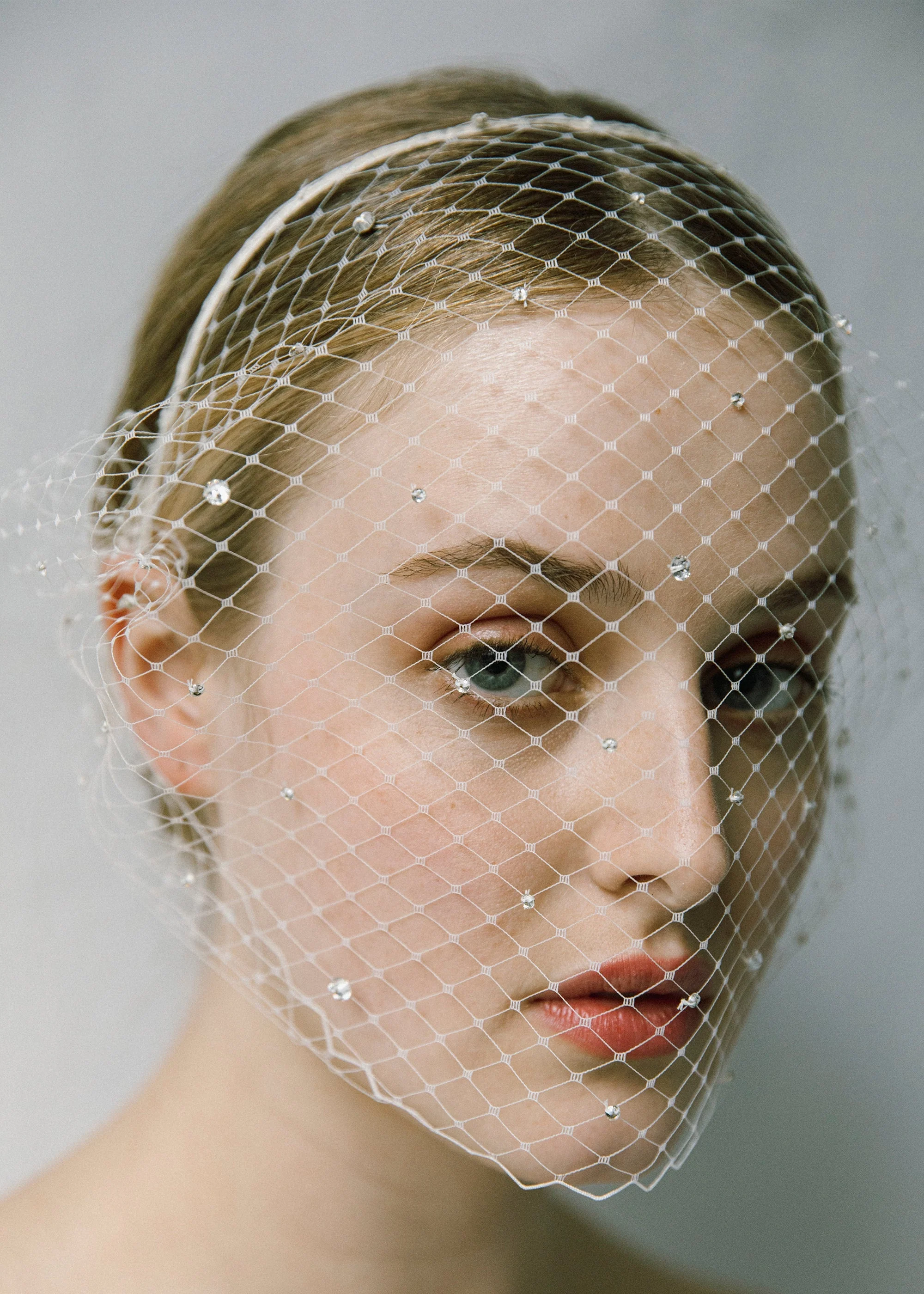 Jennifer Behr - Voilette Headband with Scattered Crystals - Image 2