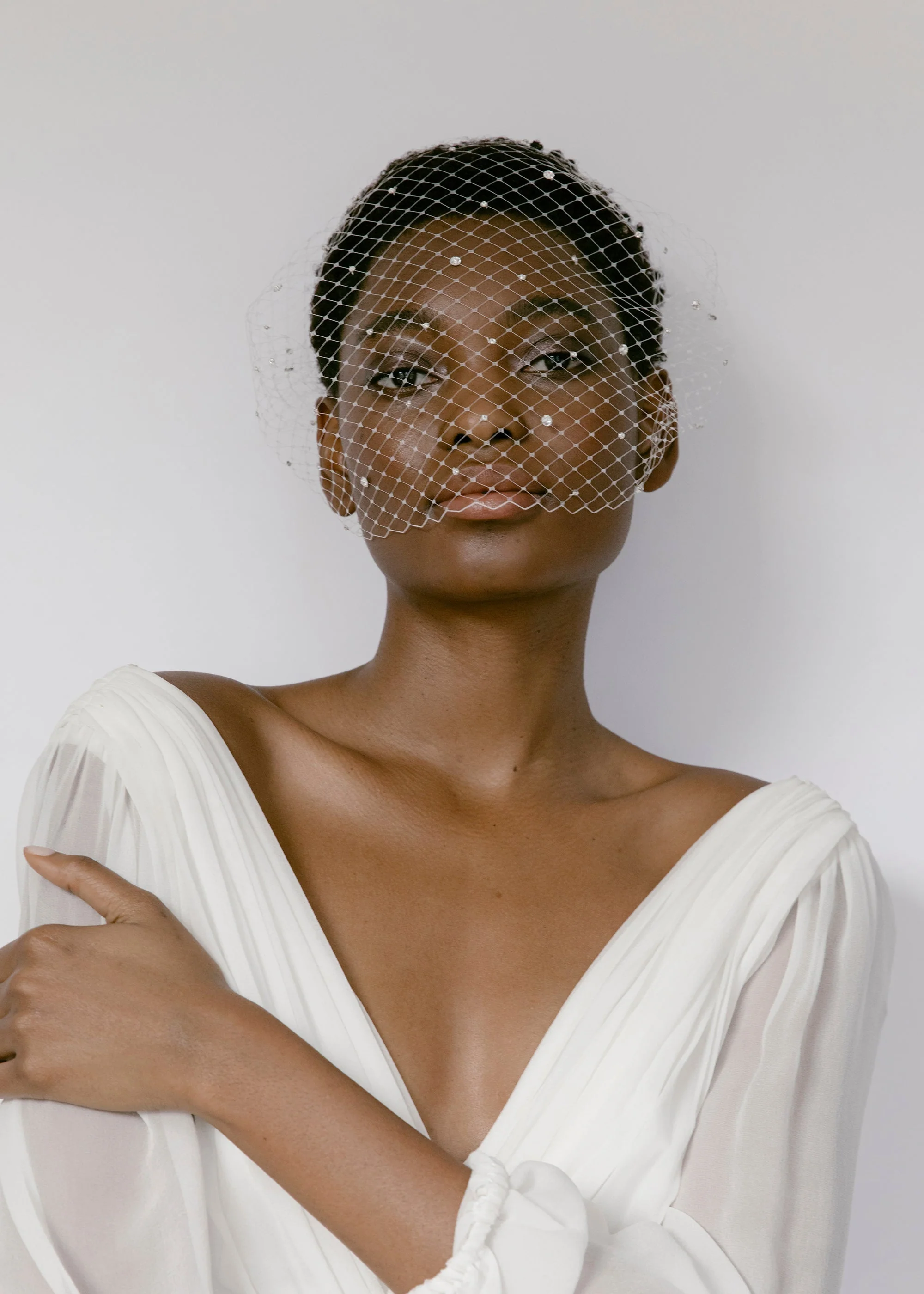 Jennifer Behr - Voilette Headband with Scattered Crystals - Image 5