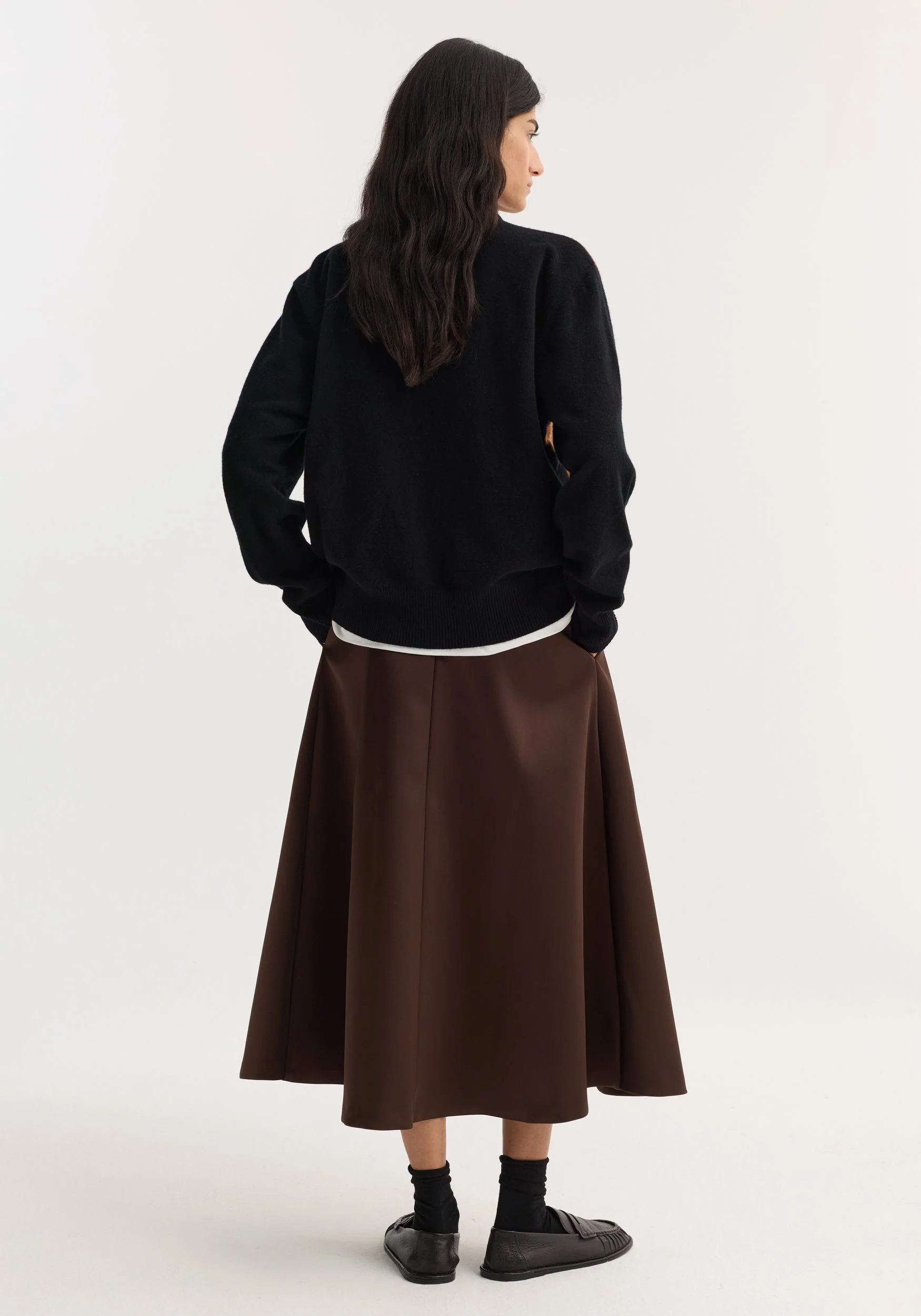 ROHE - Voluminous a - line skirt | espresso - Image 3