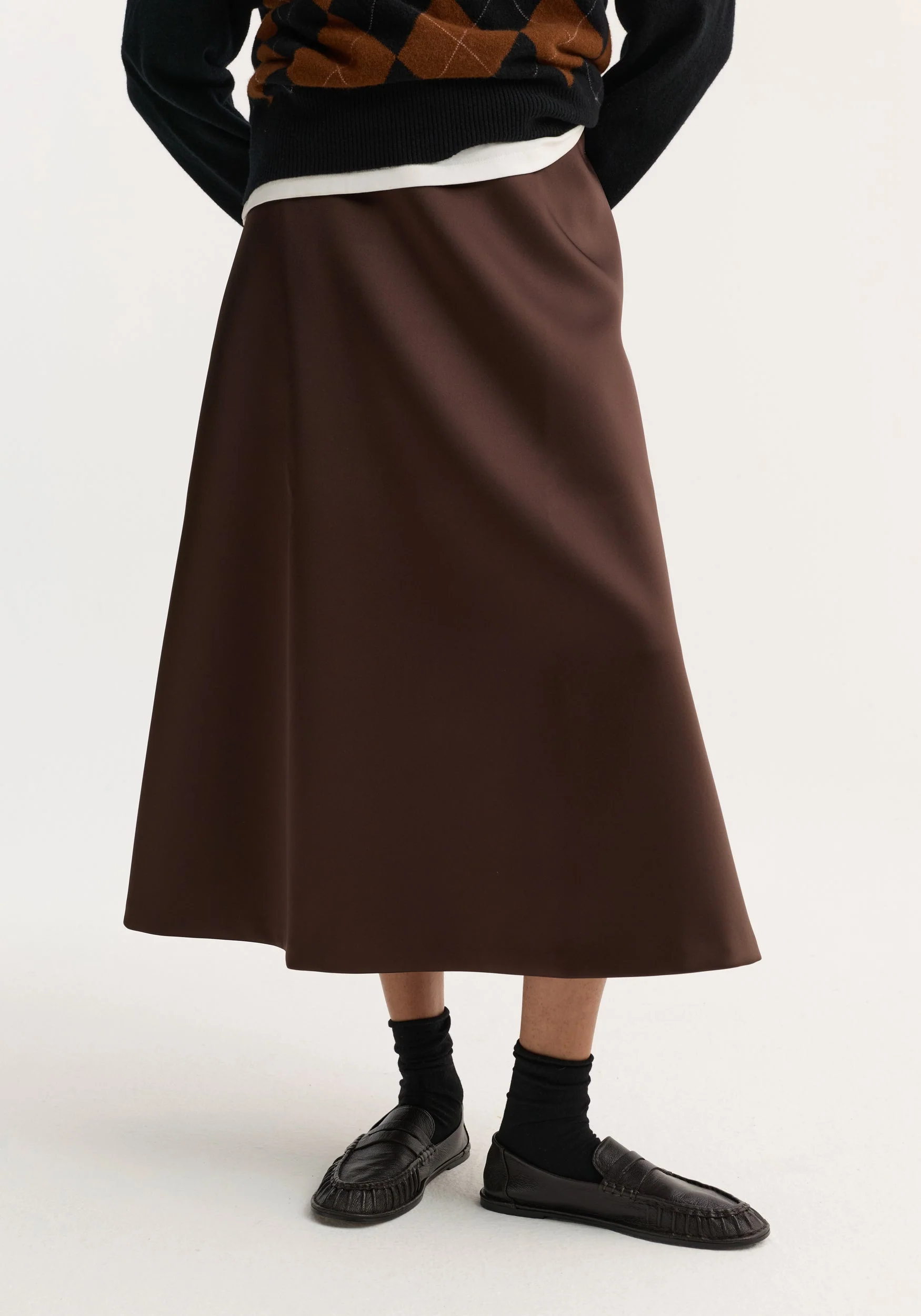 ROHE - Voluminous a - line skirt | espresso - Image 4