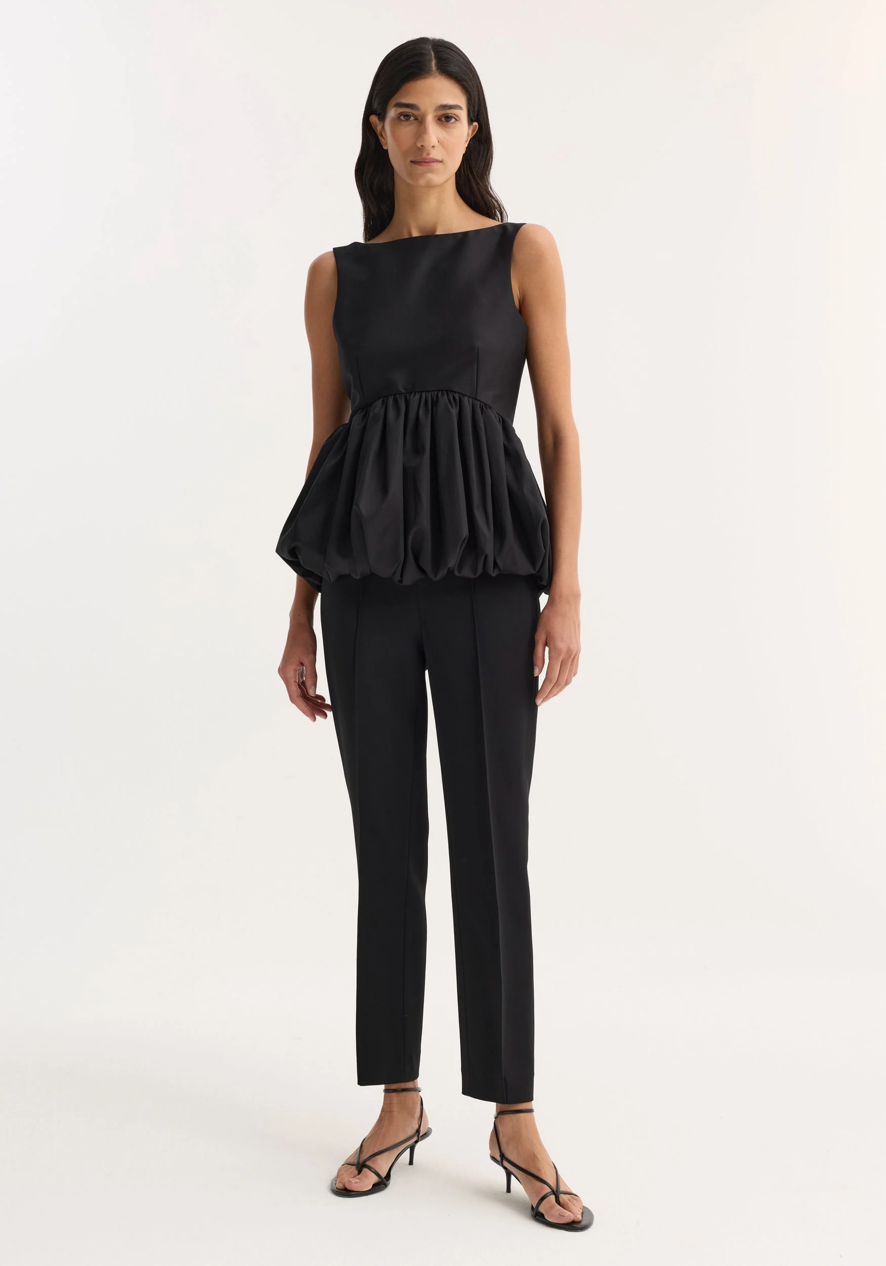 ROHE - Voluminous boat - neck top | black