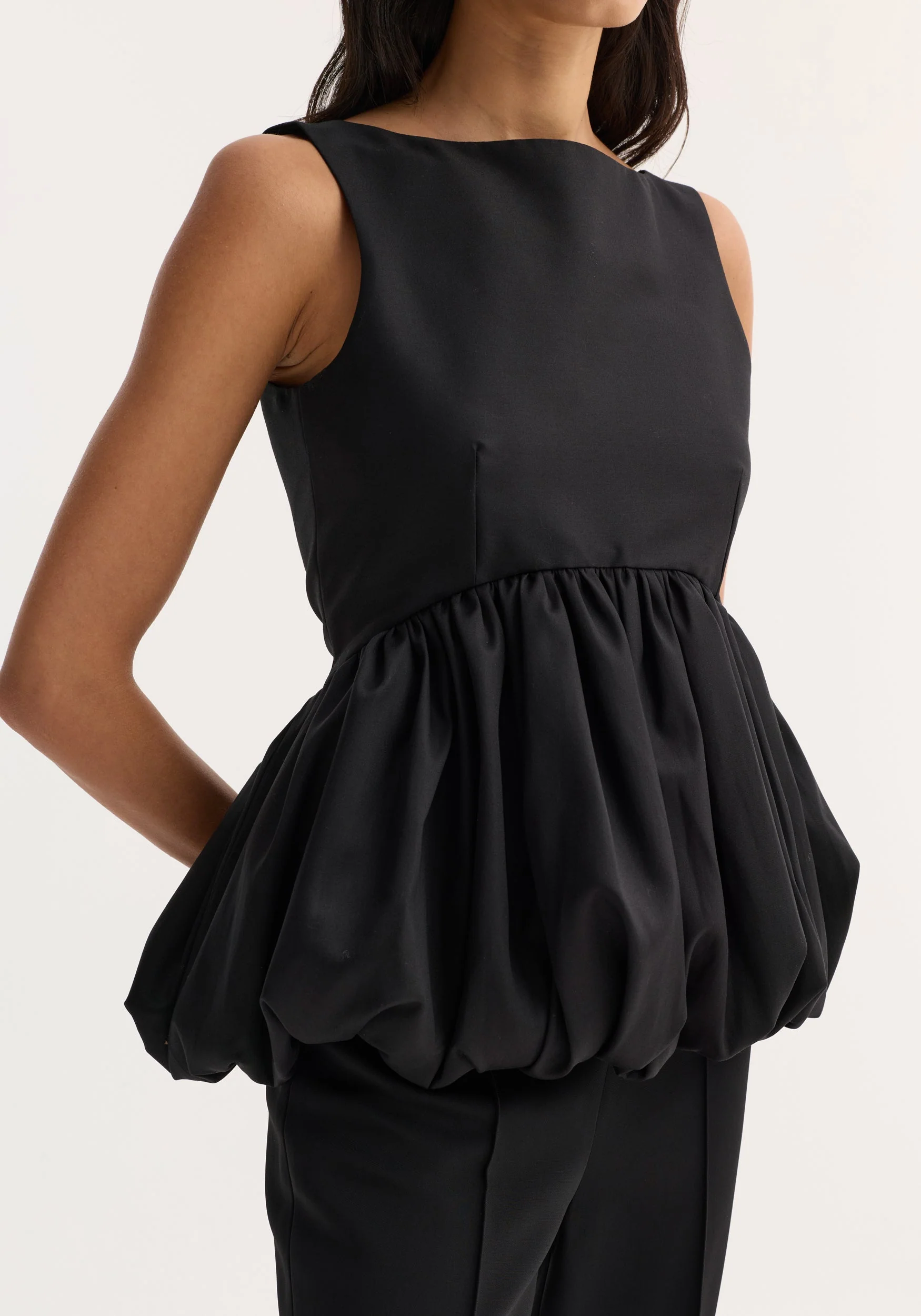 ROHE - Voluminous boat - neck top | black - Image 4