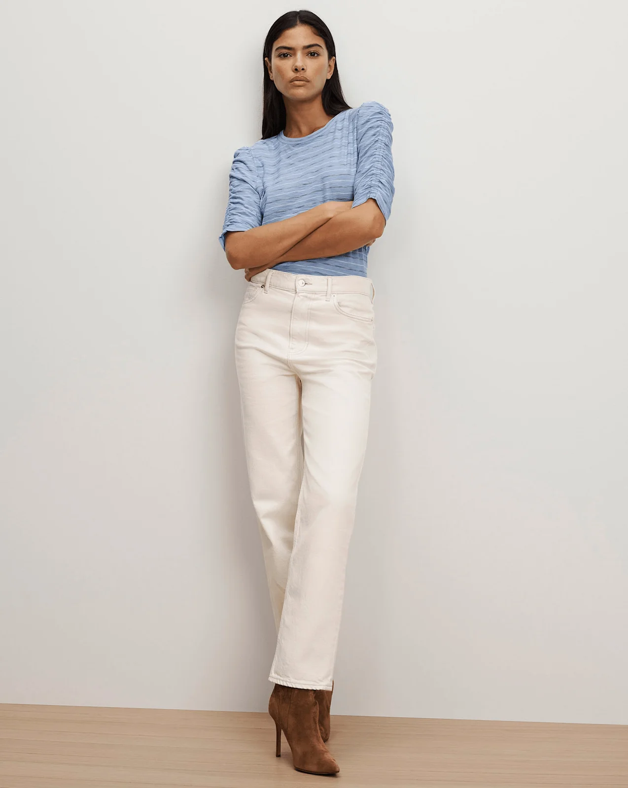 Veronica Beard - Waldorf Ruched - Sleeve T - Shirt - Image 2