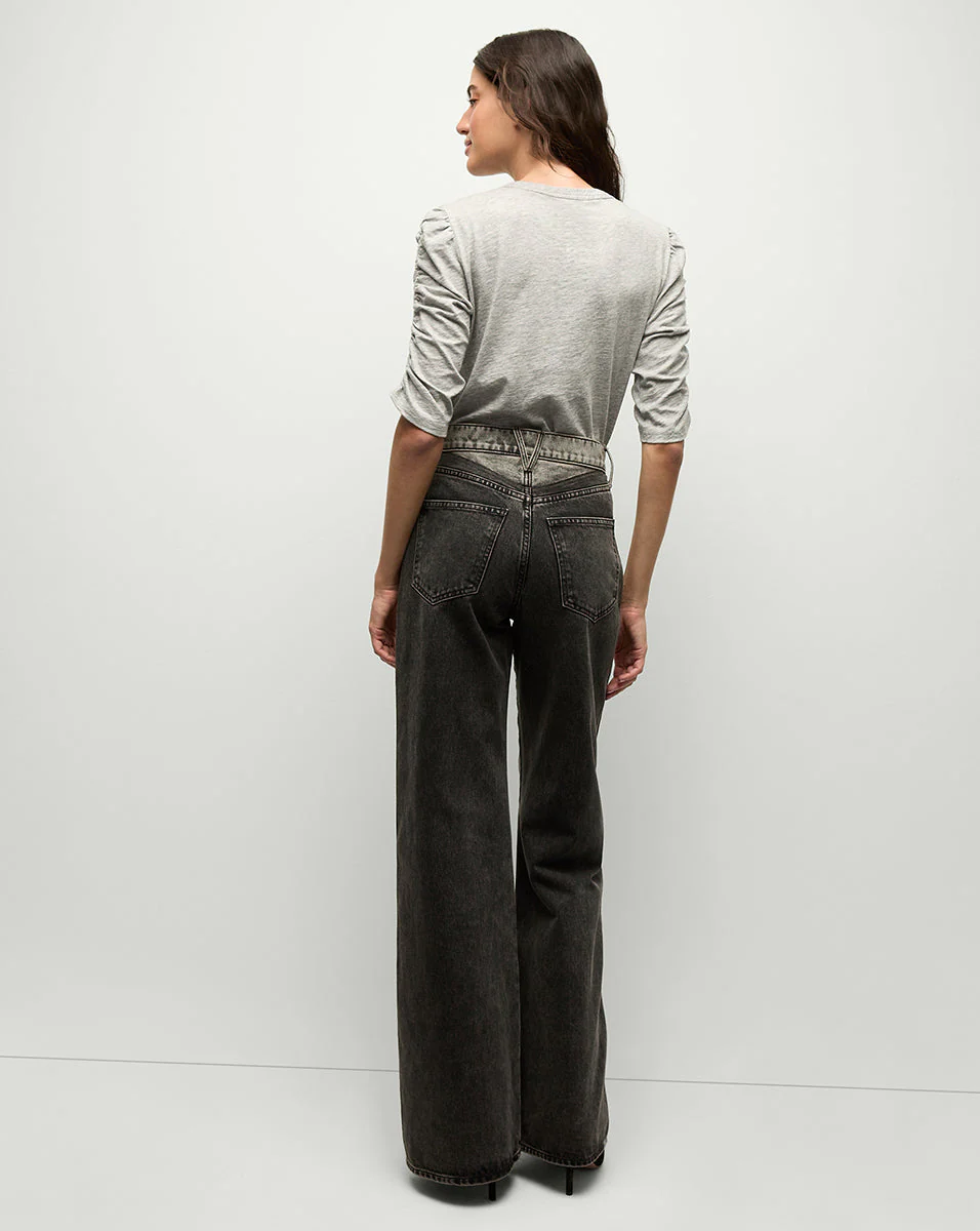Veronica Beard - Waldorf Ruched - Sleeve Slub T - Shirt - Image 4
