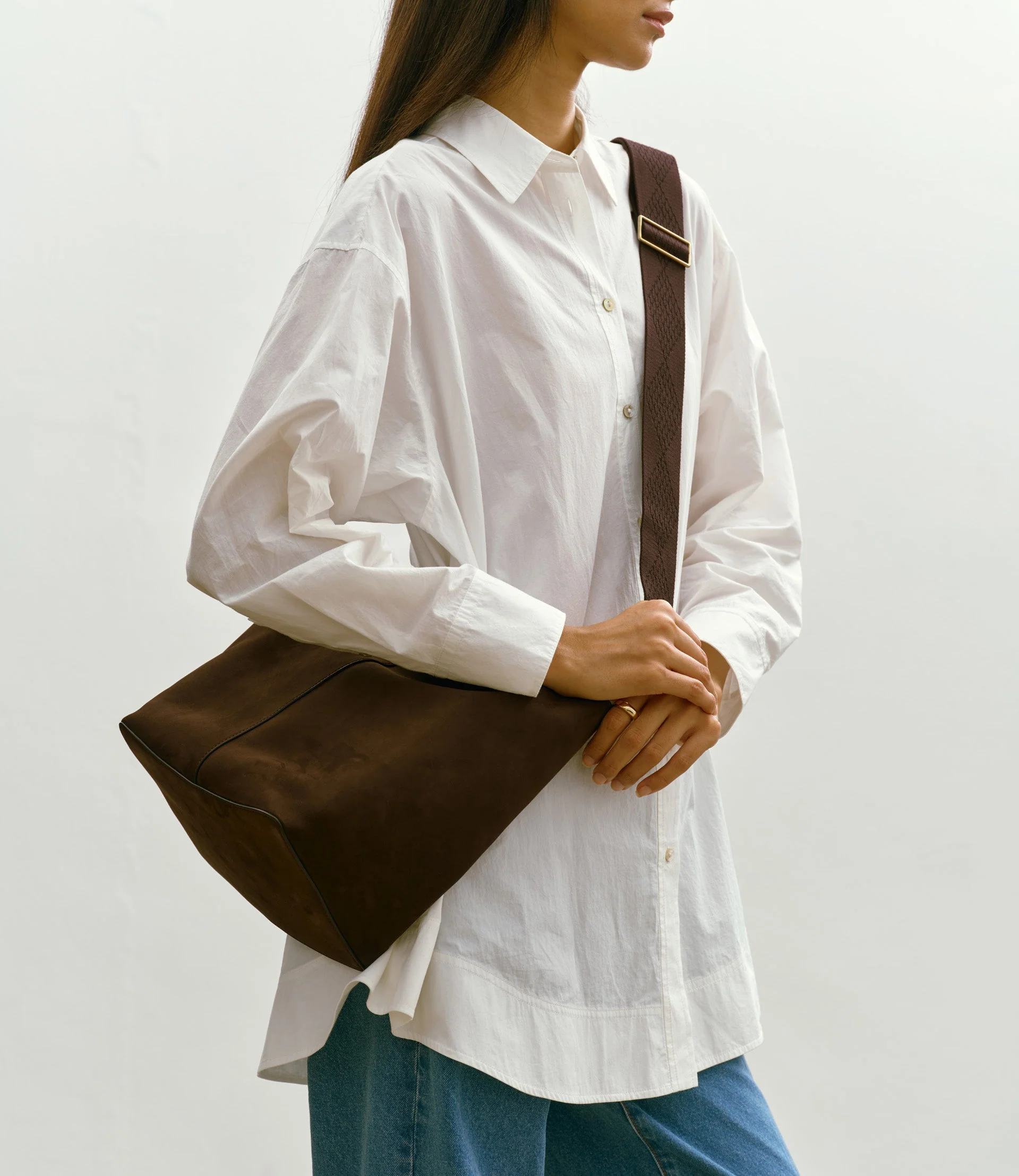 Metier - Webbing Strap Chocolate With Gold Hardware - Image 2