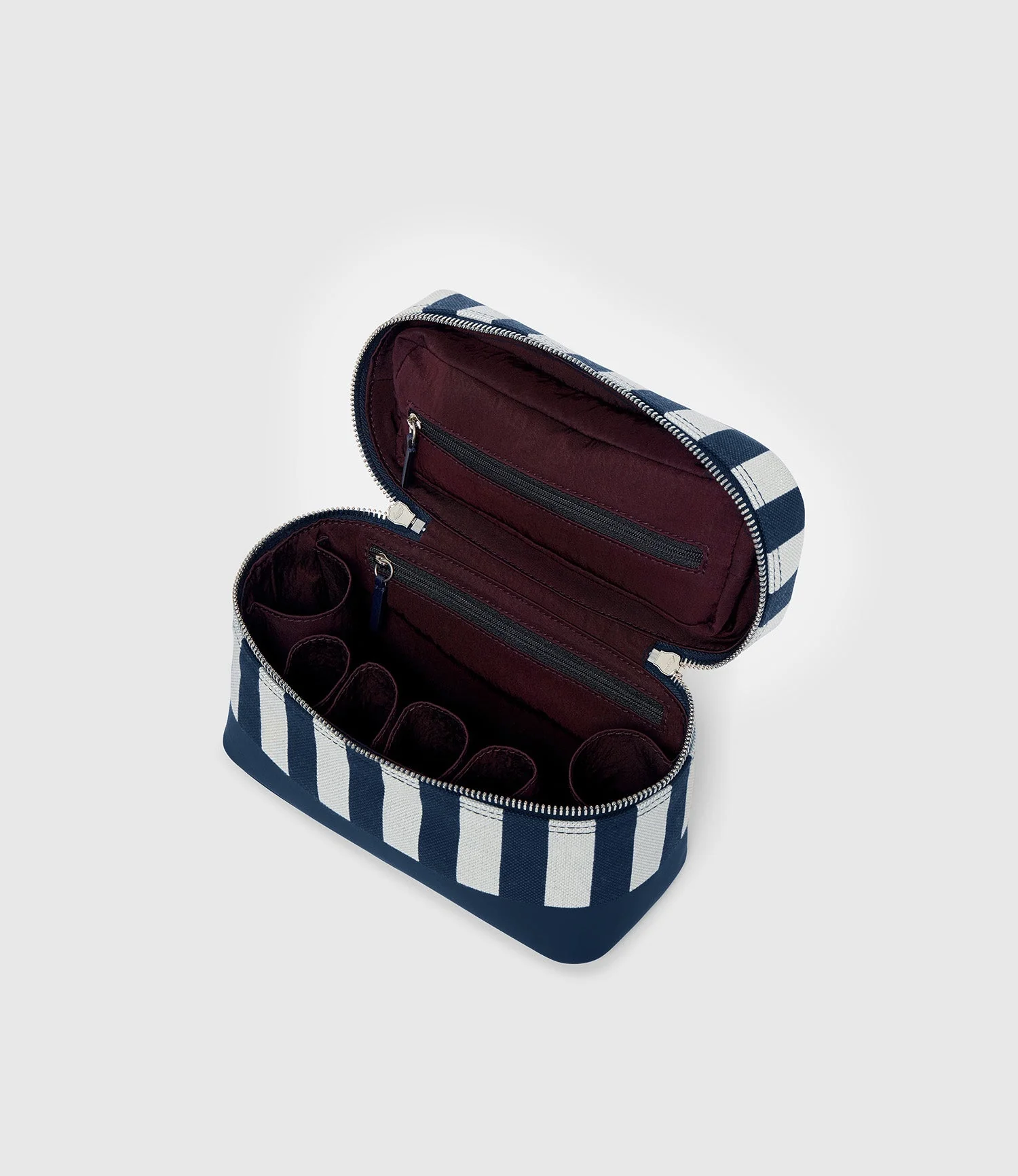 Metier - Westman Atelier By Métier Makeup Train Case Jacquard Navy Stripe - Image 3