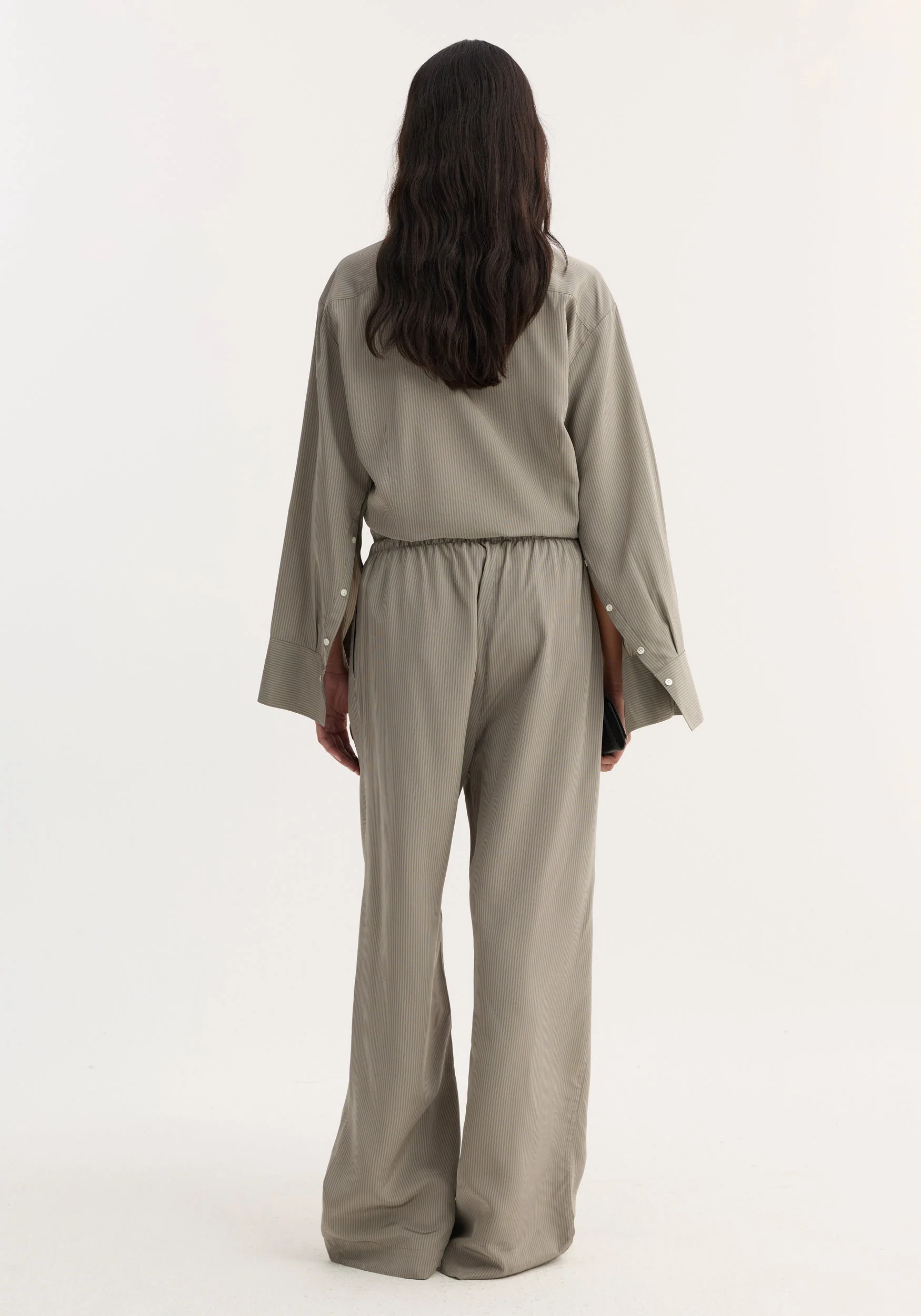 ROHE - Relaxed fit trousers | light grey stripe - Image 3