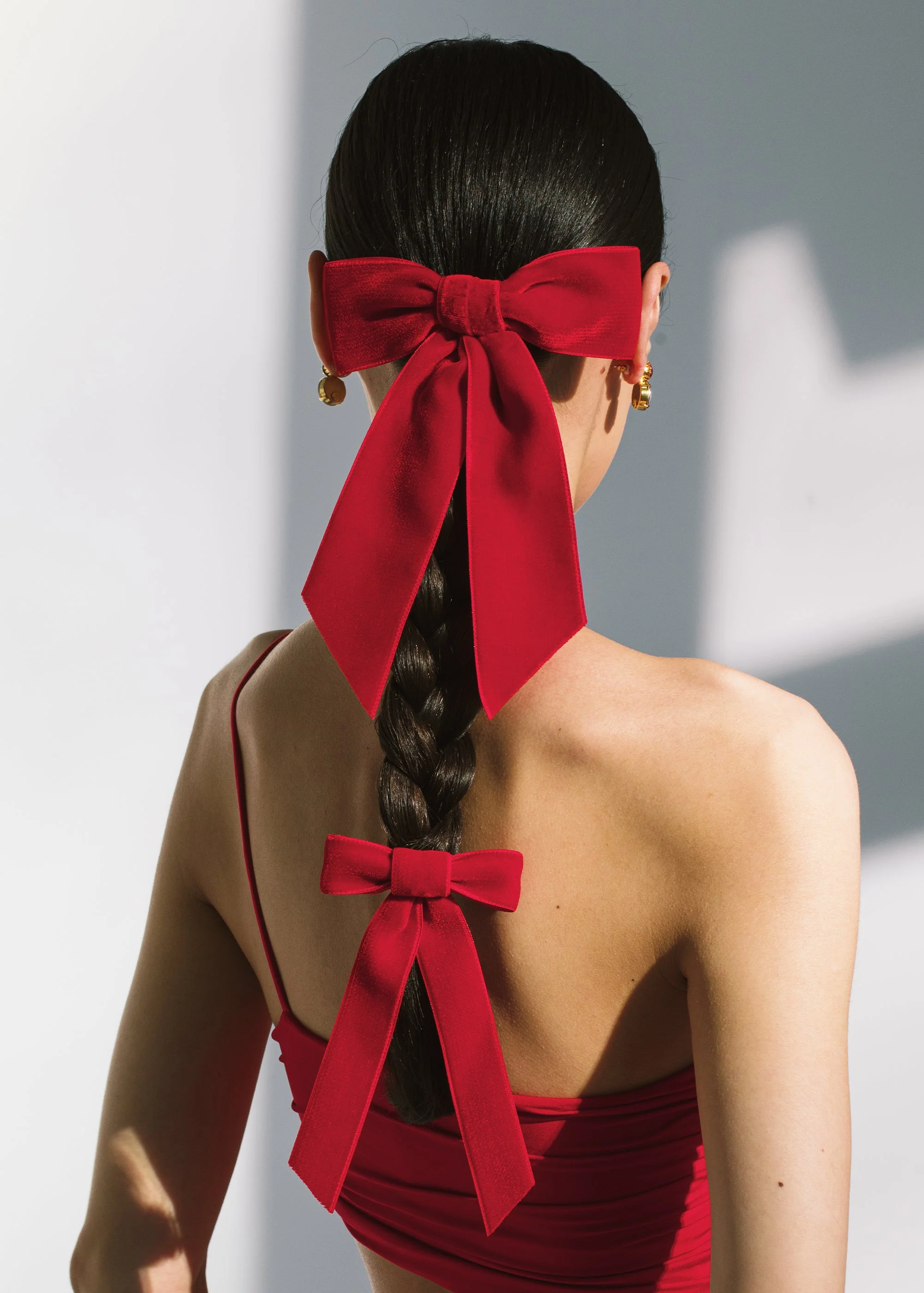 Jennifer Behr - Wide Velvet Bow Barrette - Image 3