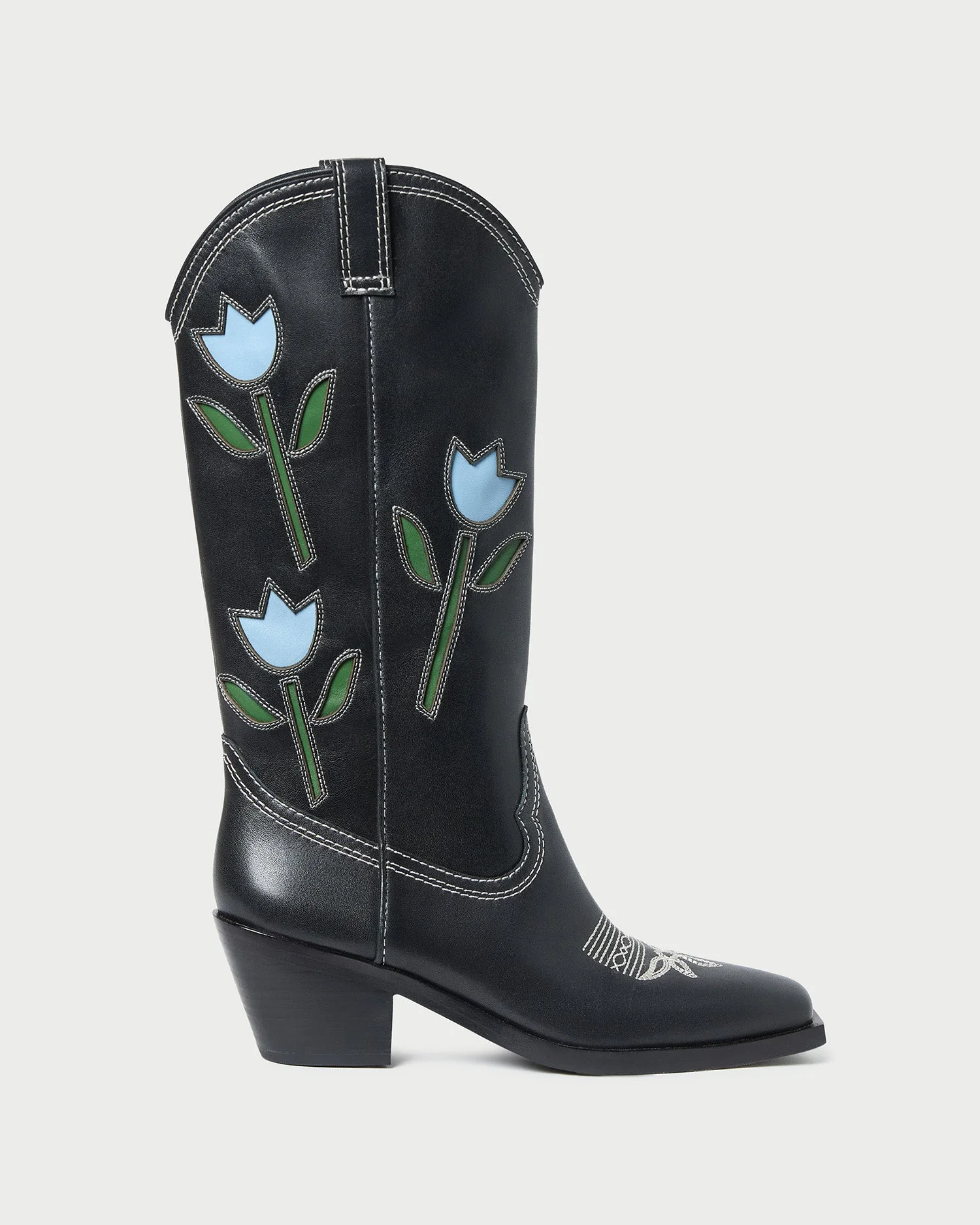 Loeffler Randall - Wilder Black Tulip Leather Boot