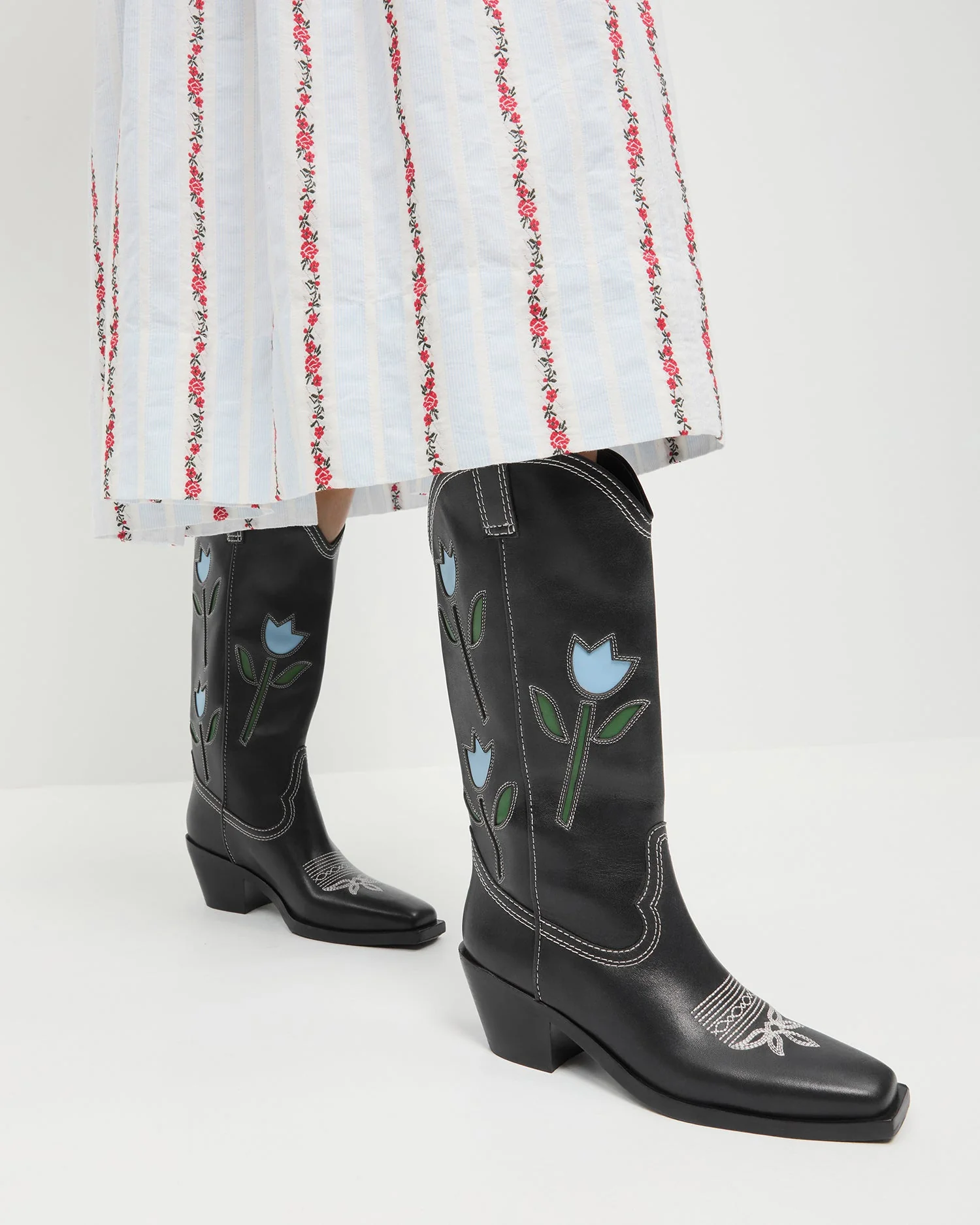 Loeffler Randall - Wilder Black Tulip Leather Boot - Image 2