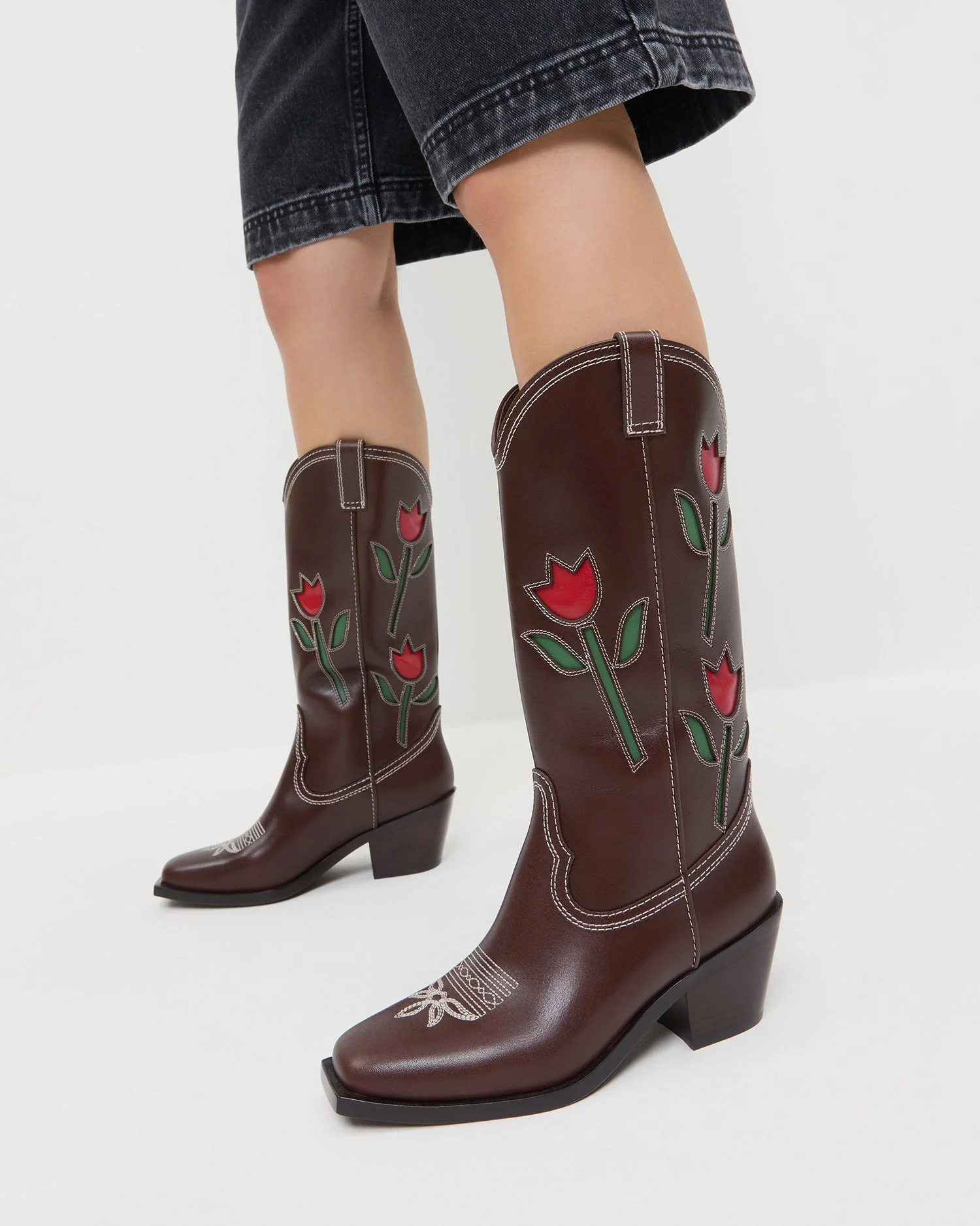 Loeffler Randall - Wilder Espresso Leather Tulip Boot - Image 2