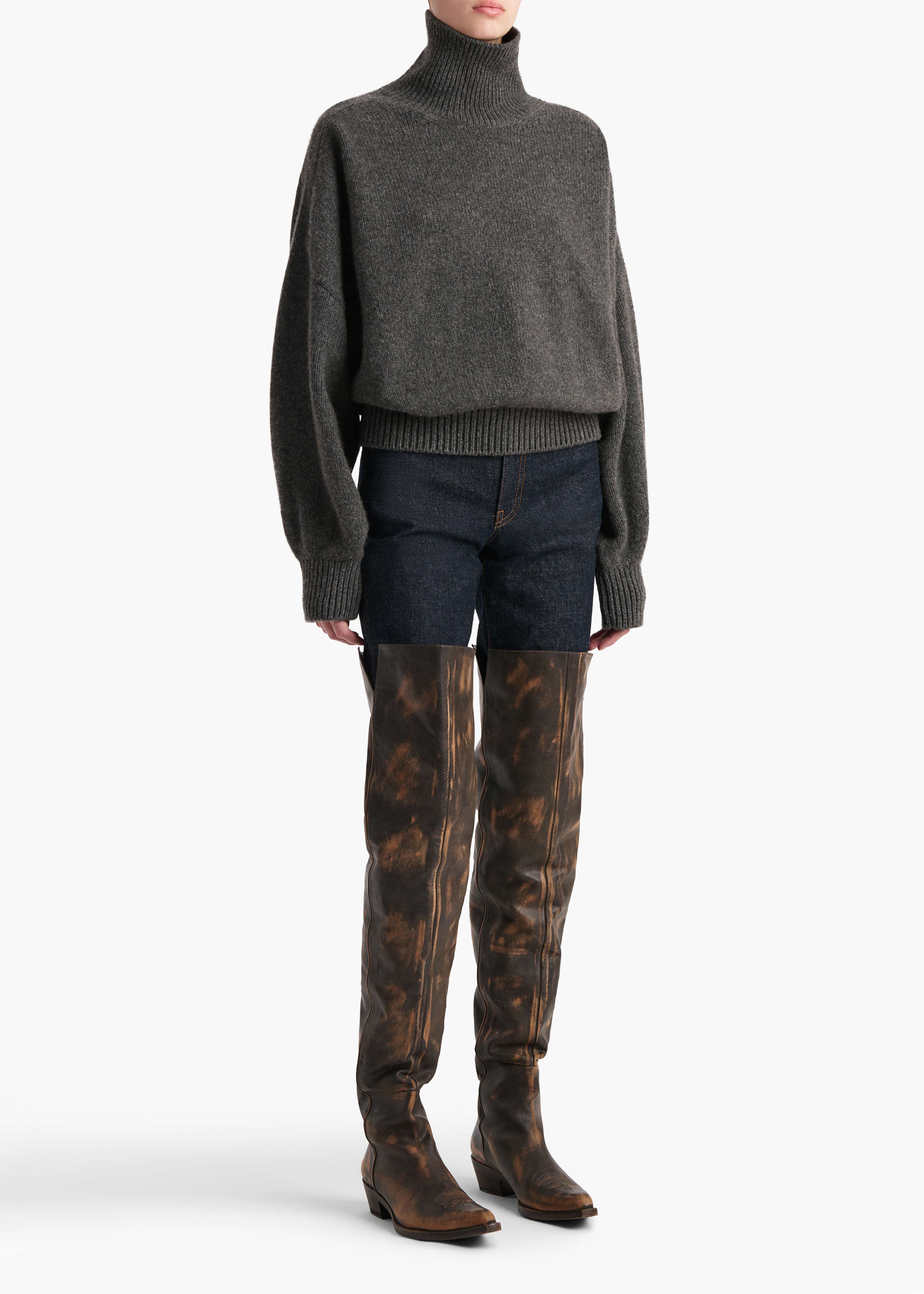 Khaite - Willem Sweater in Stone - Image 9