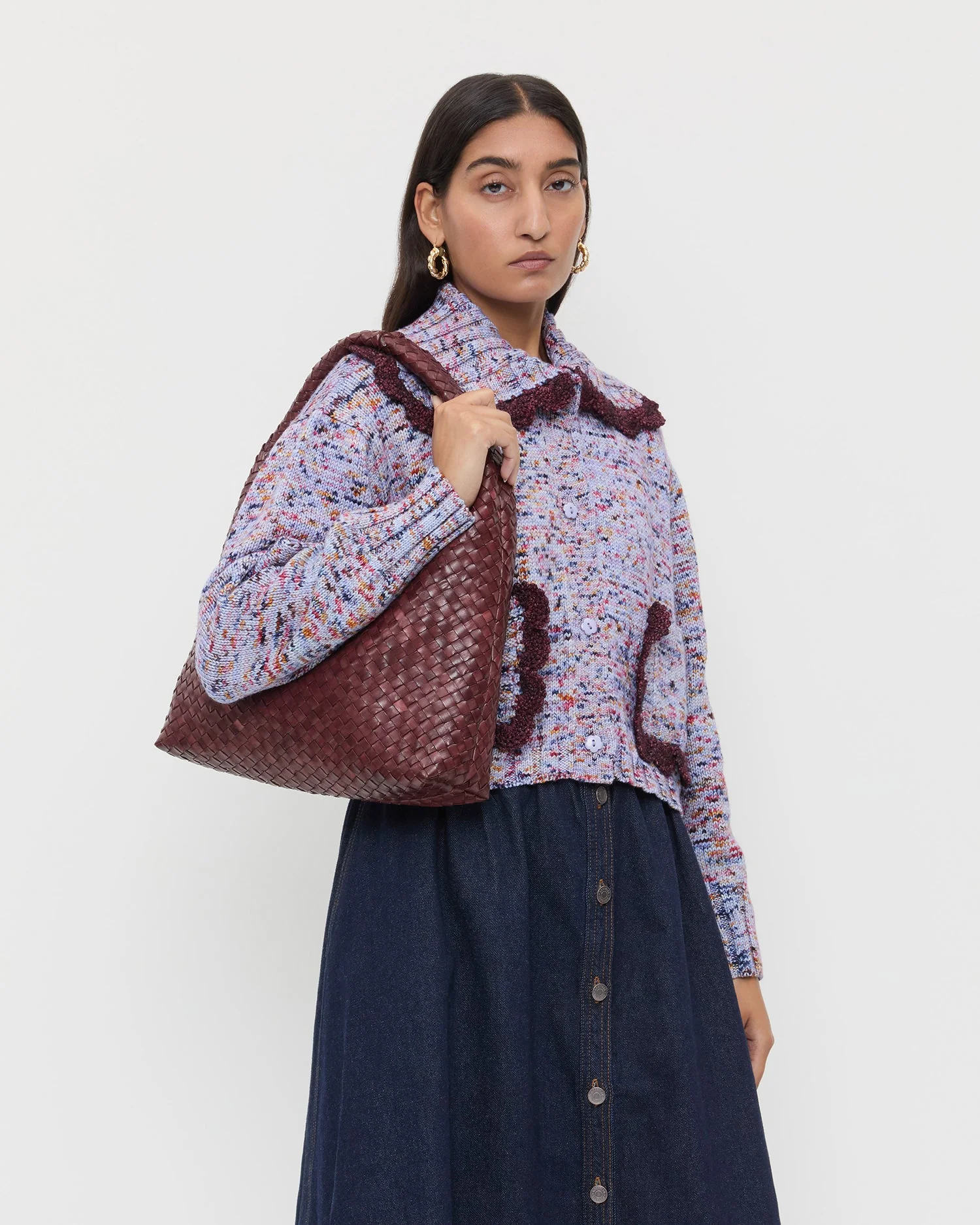 Loeffler Randall - Willow Maroon Woven Hobo Bag - Image 5