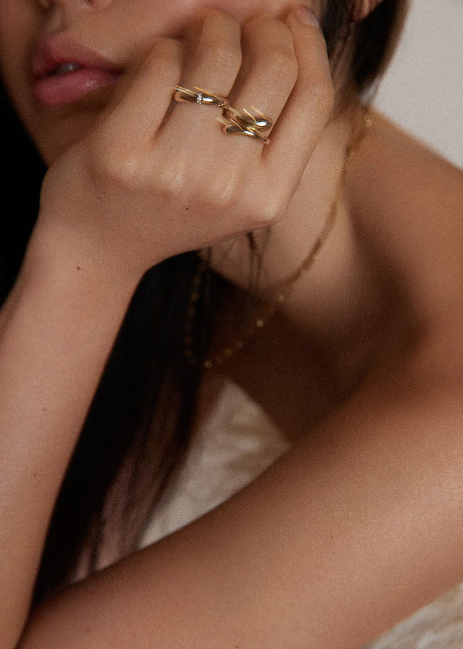Kinn - Willow Wrap Around Ring Gold - Image 5