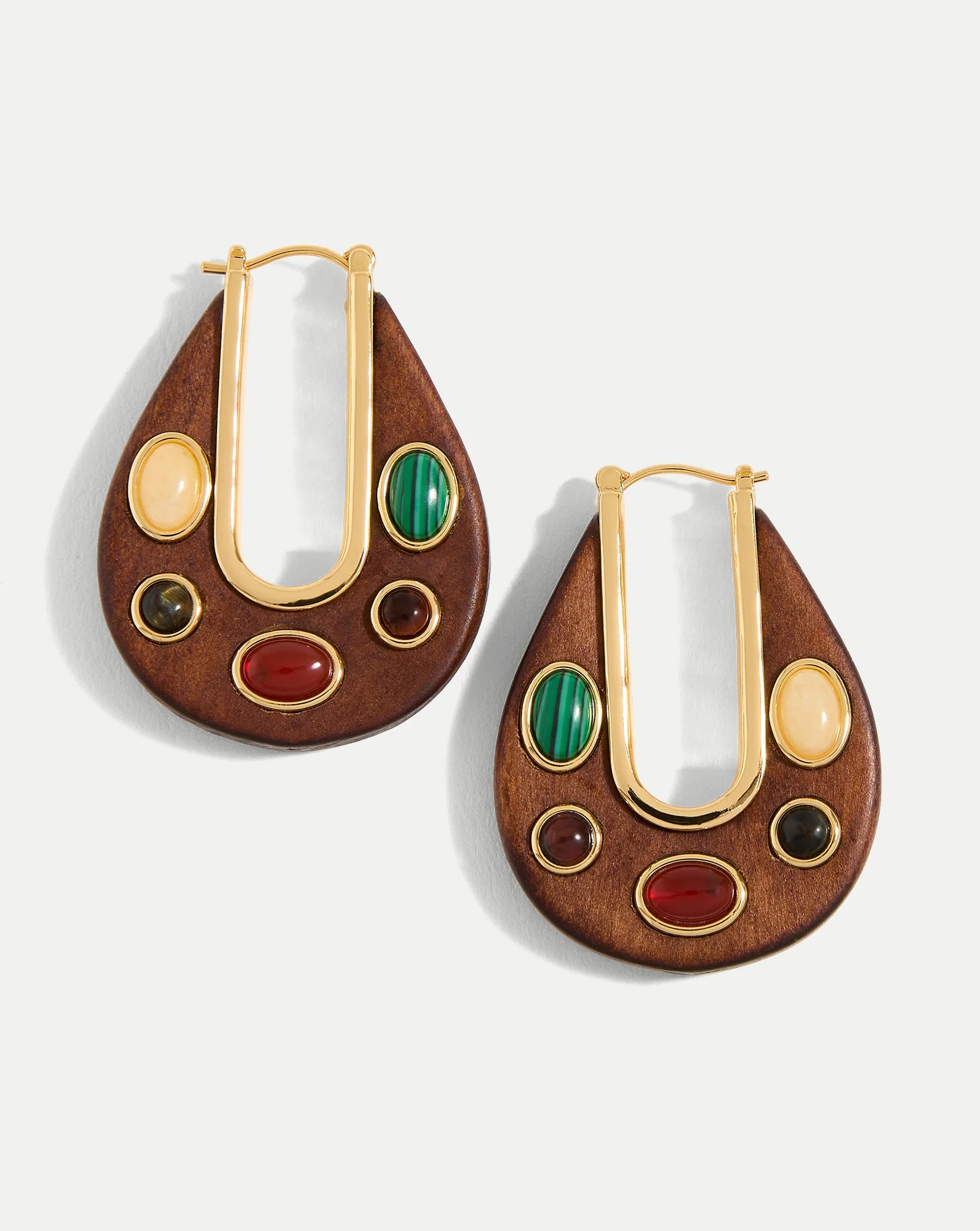 Veronica Beard - Wood Embellished Drop Hoop