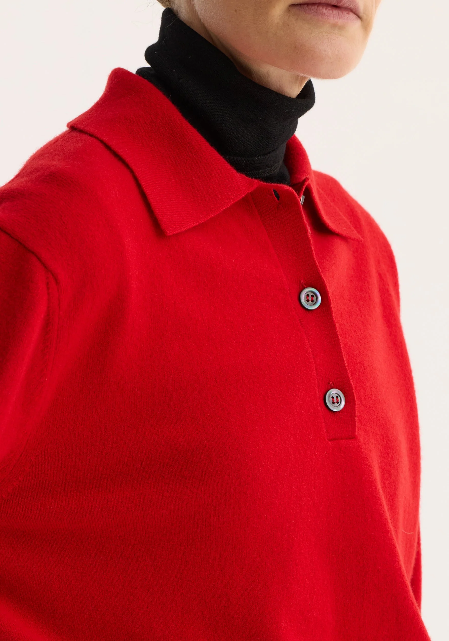 ROHE - Wool cashmere polo | red - Image 3