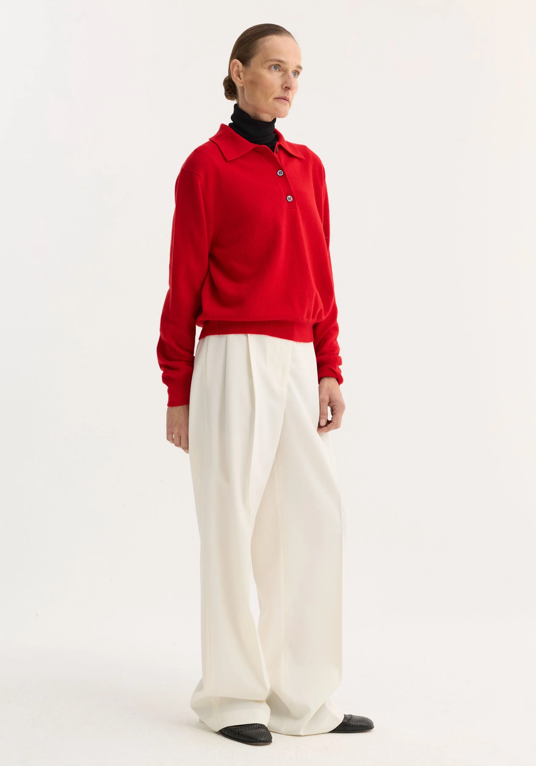 ROHE - Wool cashmere polo | red - Image 4