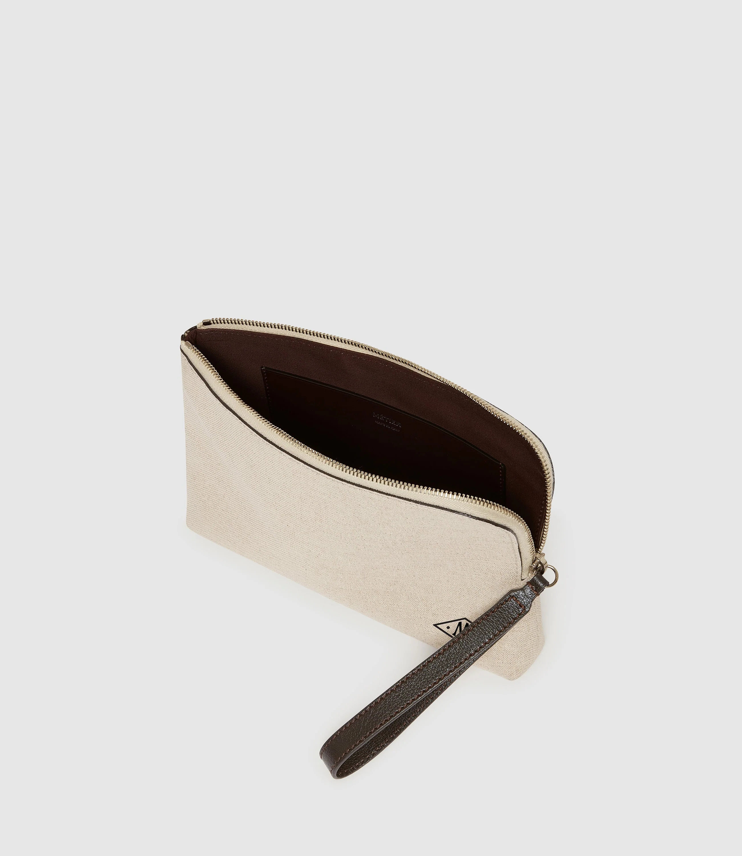 Metier - Wristlet Clutch Natural Linen With Elvis Cacao - Image 3