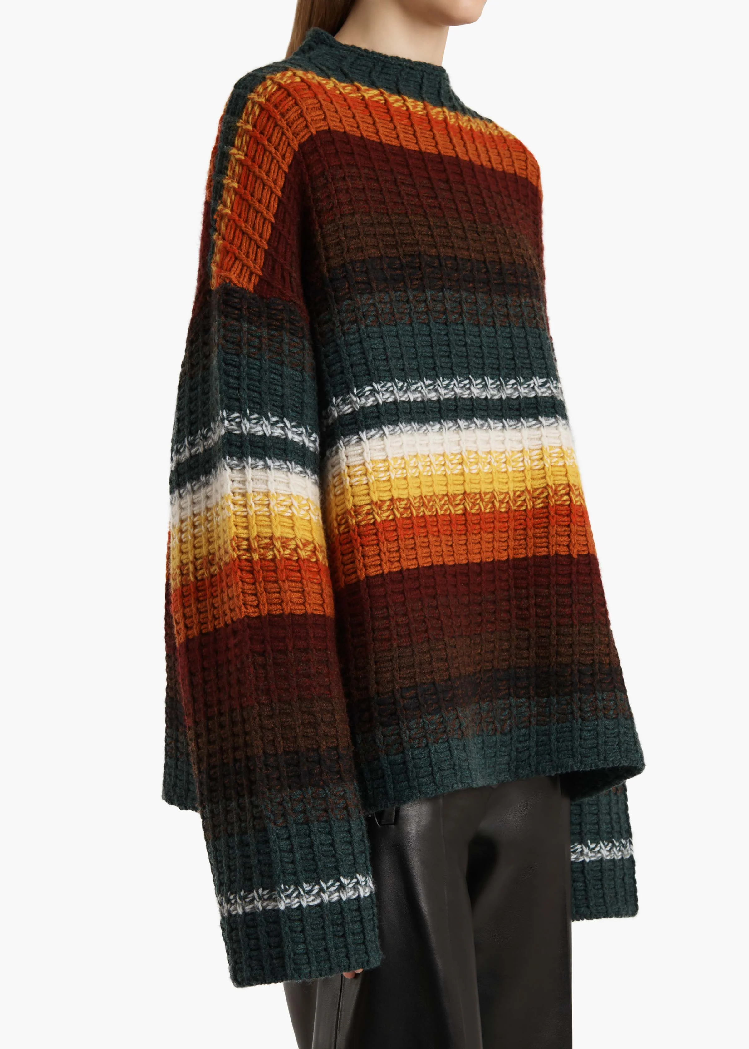 Khaite - Yanis Sweater in Multicolor Stripe - Image 12
