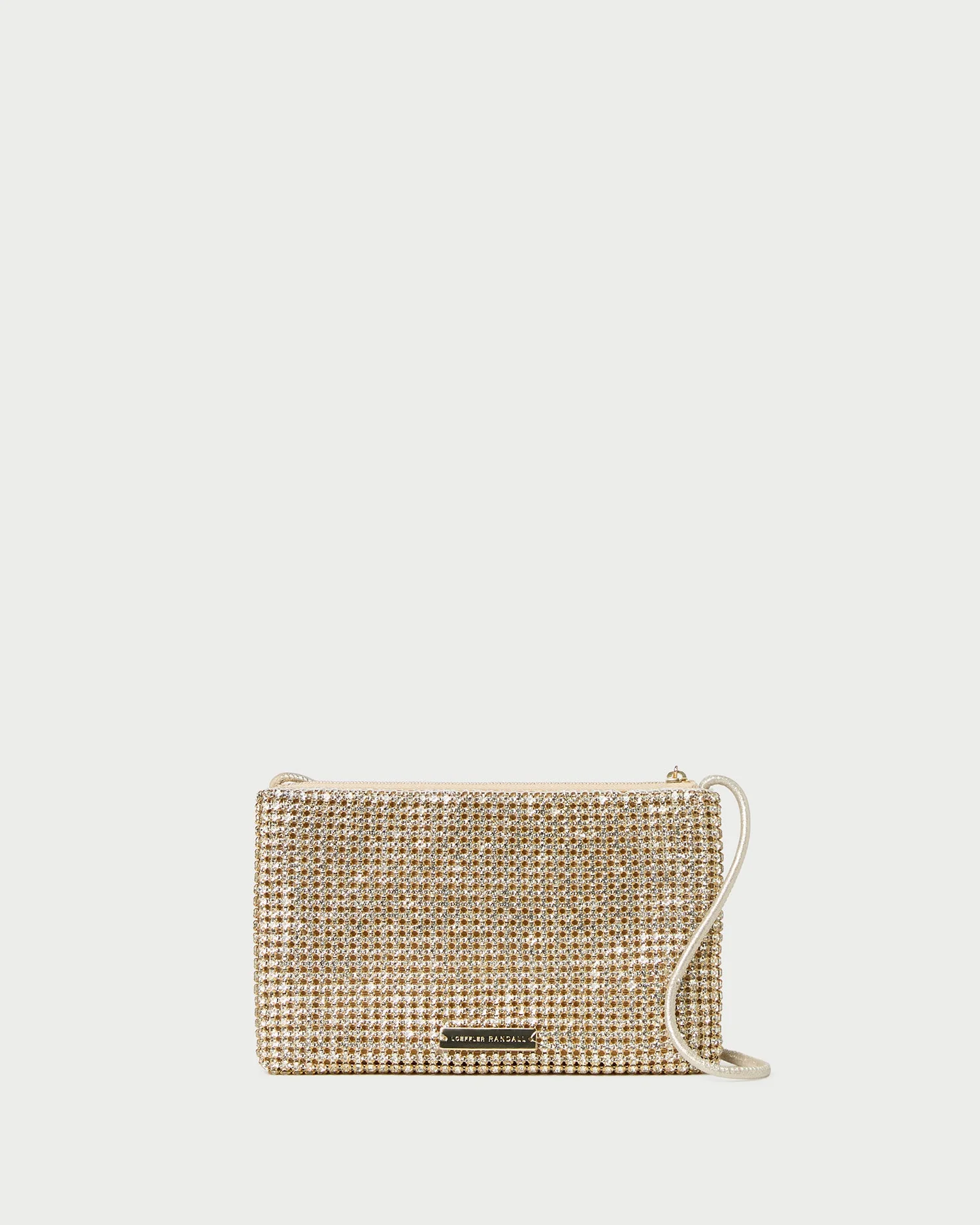 Loeffler Randall - Yara Gold Diamanté Flat Clutch