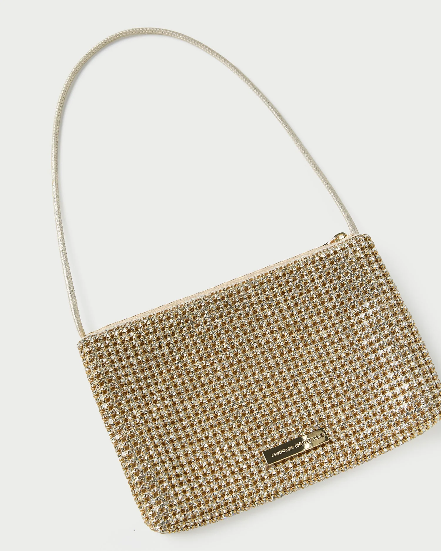 Loeffler Randall - Yara Gold Diamanté Flat Clutch - Image 4