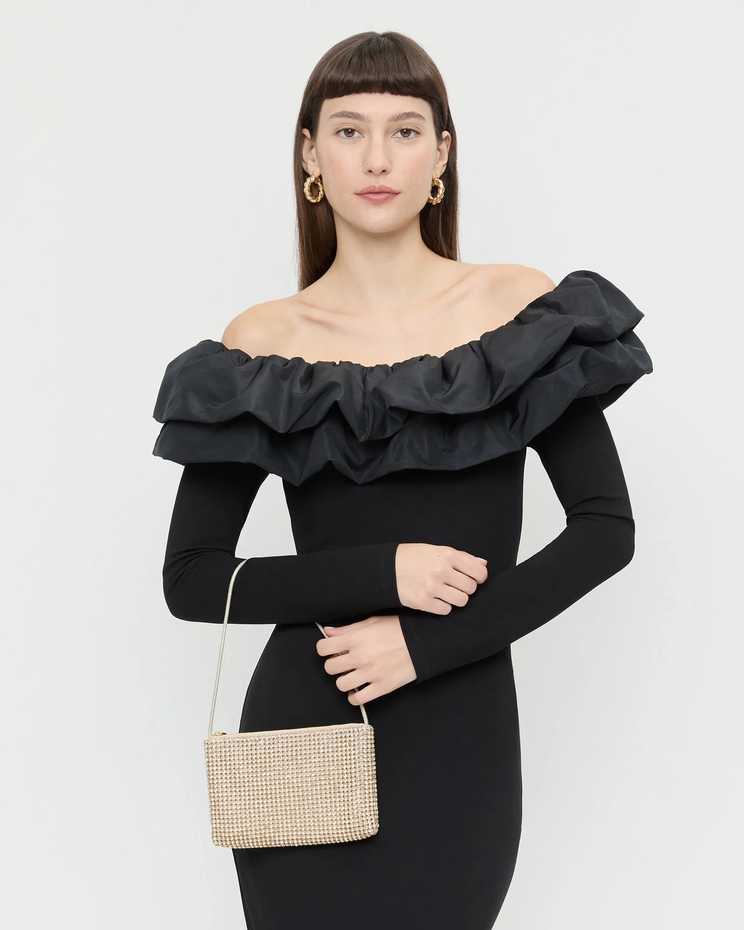 Loeffler Randall - Yara Gold Diamanté Flat Clutch - Image 5