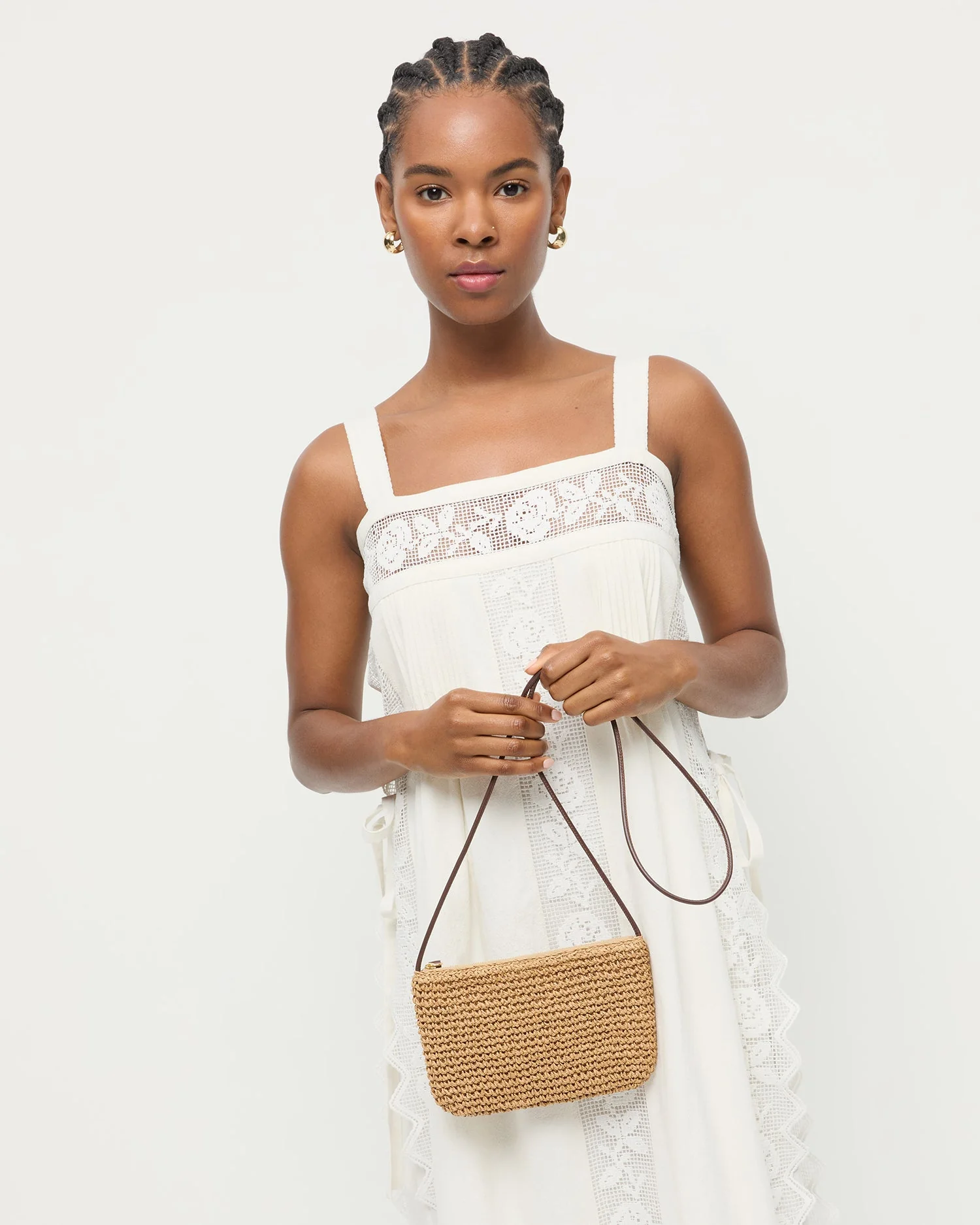 Loeffler Randall - Yasmine Brown/Espresso Crochet Crossbody - Image 5