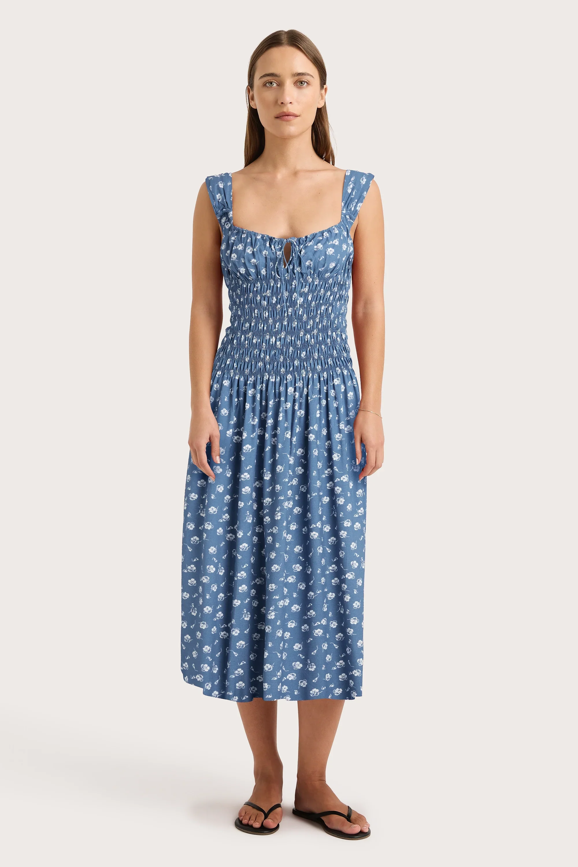 Faithfull - Yerres Midi Dress Floral Blue - Final Sale