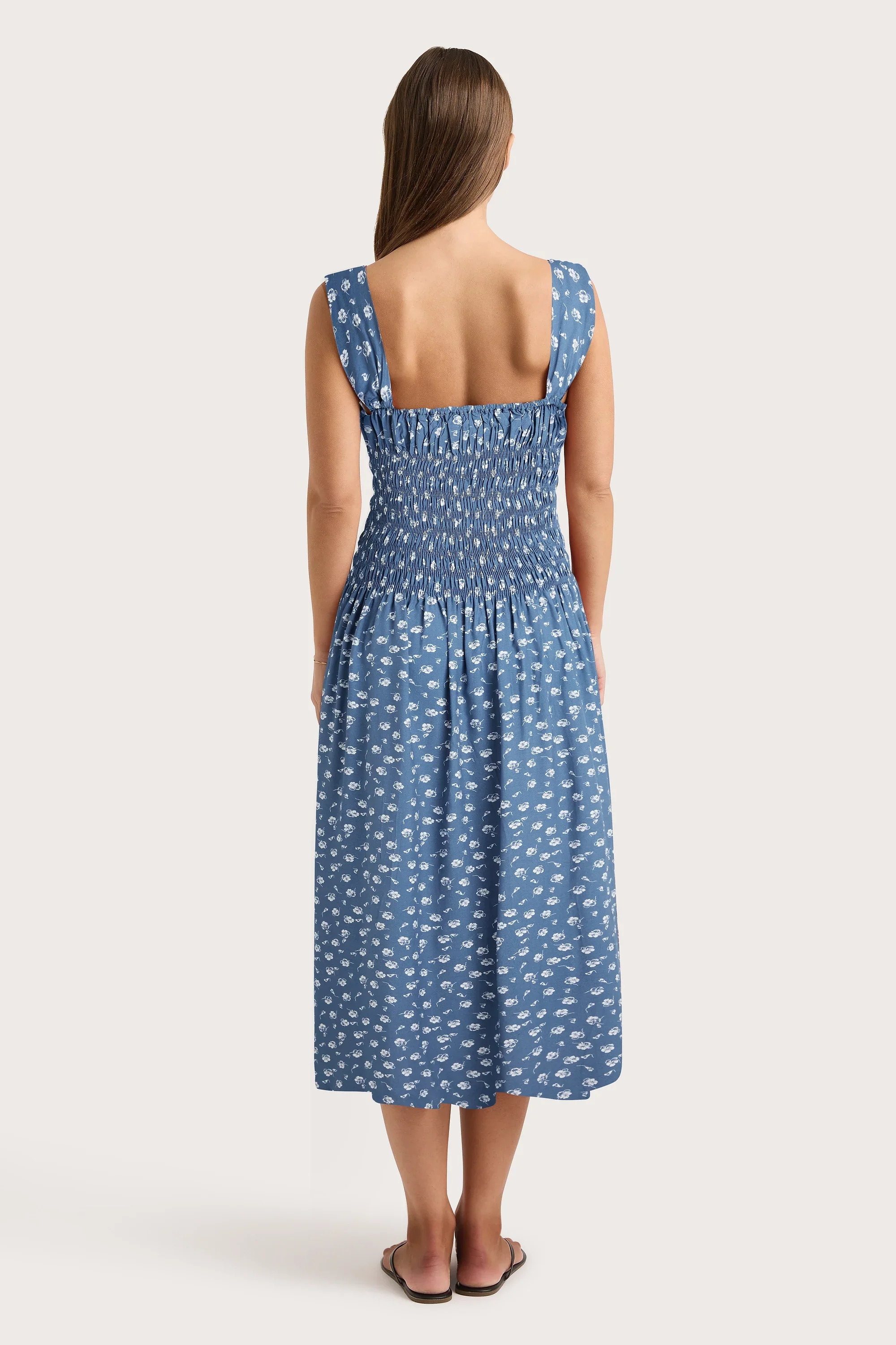 Faithfull - Yerres Midi Dress Floral Blue - Final Sale - Image 3