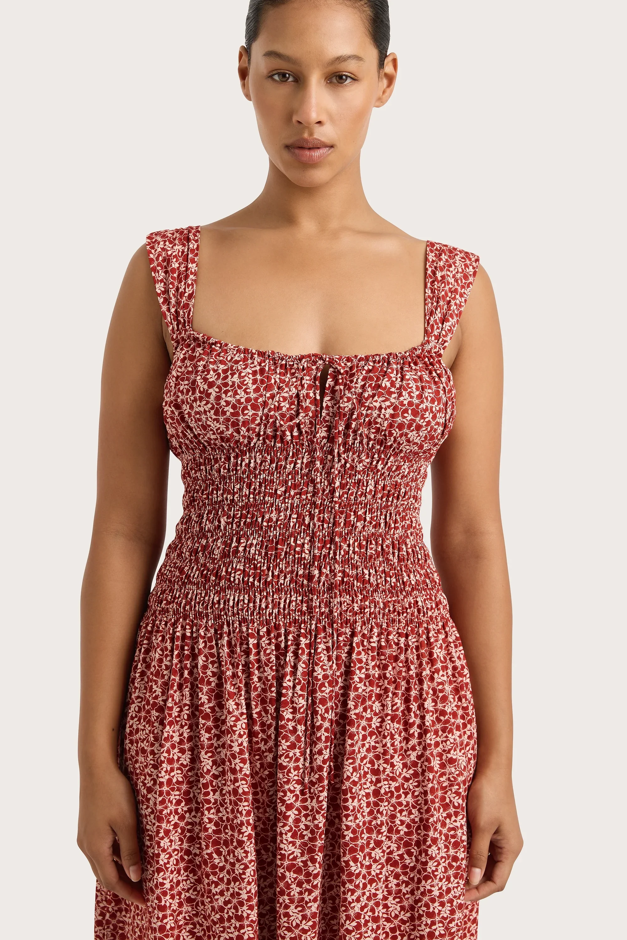Faithfull - Yerres Midi Dress Peony Stamp Garnet - Final Sale - Image 2