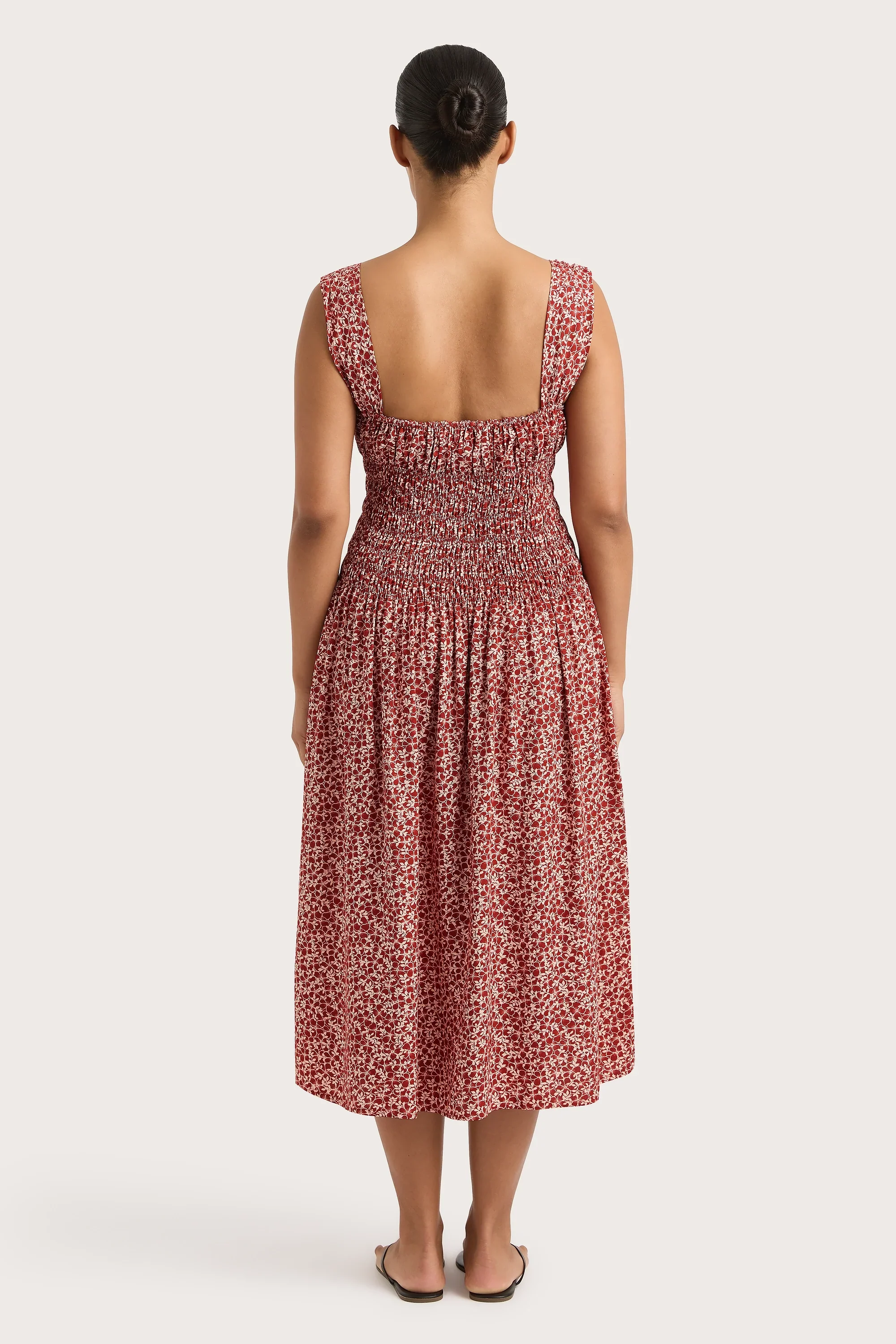 Faithfull - Yerres Midi Dress Peony Stamp Garnet - Final Sale - Image 4